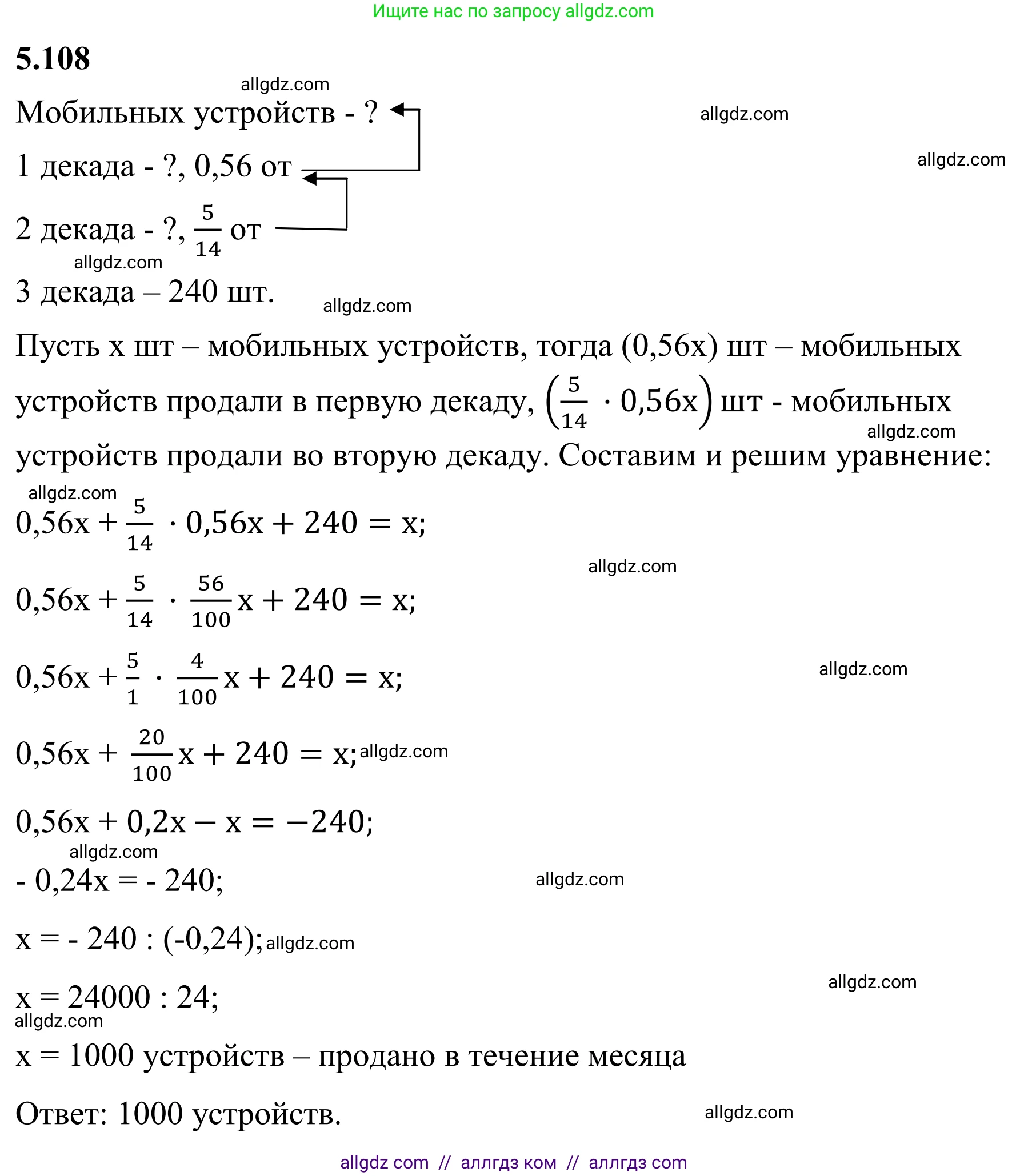 Математика, 6 класс Учебник, авторы: Виленкин Наум Яковлевич, Жохов Владимир Иванович, Чесноков Александр Семёнович, Александрова Лилия Александровна, Шварцбурд Семён Исаакович, издательство Просвещение, Москва, 2023, белого цвета, Часть 2, страница 93, номер 5.108, Решение 1