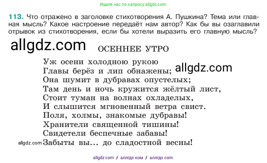 Русский язык, 6 класс Учебник, авторы: Баранов Михаил Трофимович, Ладыженская Таиса Алексеевна, Тростенцова Лидия Александровна, Ладыженская Наталия Вениаминовна, Дейкина Алевтина Дмитриевна, Антонова Любовь Геннадиевна, Григорян Лариса Трофимовна, Кулибаба Иван Иванович, издательство Просвещение, Москва, 2023, салатового цвета, Часть 1, страница 58, номер 113, Условие 2023