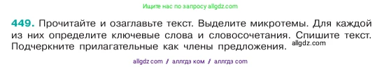 Русский язык, 6 класс Учебник, авторы: Баранов Михаил Трофимович, Ладыженская Таиса Алексеевна, Тростенцова Лидия Александровна, Ладыженская Наталия Вениаминовна, Дейкина Алевтина Дмитриевна, Антонова Любовь Геннадиевна, Григорян Лариса Трофимовна, Кулибаба Иван Иванович, издательство Просвещение, Москва, 2023, салатового цвета, Часть 2, страница 25, номер 449, Условие 2023