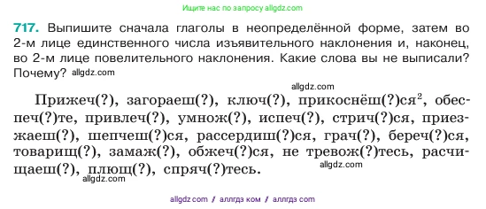 Русский язык, 6 класс Учебник, авторы: Баранов Михаил Трофимович, Ладыженская Таиса Алексеевна, Тростенцова Лидия Александровна, Ладыженская Наталия Вениаминовна, Дейкина Алевтина Дмитриевна, Антонова Любовь Геннадиевна, Григорян Лариса Трофимовна, Кулибаба Иван Иванович, издательство Просвещение, Москва, 2023, салатового цвета, Часть 2, страница 159, номер 717, Условие 2023