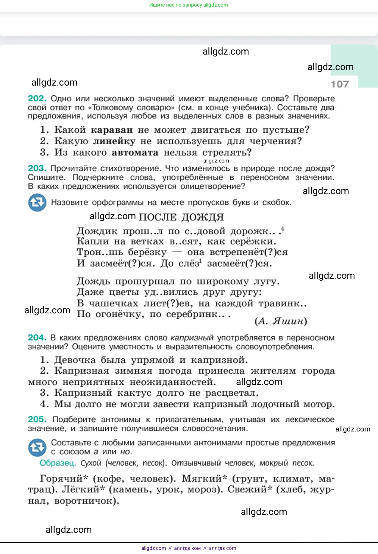 Русский язык, 6 класс Учебник, авторы: Баранов Михаил Трофимович, Ладыженская Таиса Алексеевна, Тростенцова Лидия Александровна, Ладыженская Наталия Вениаминовна, Дейкина Алевтина Дмитриевна, Антонова Любовь Геннадиевна, Григорян Лариса Трофимовна, Кулибаба Иван Иванович, издательство Просвещение, Москва, 2023, салатового цвета, Часть 1, страница 107