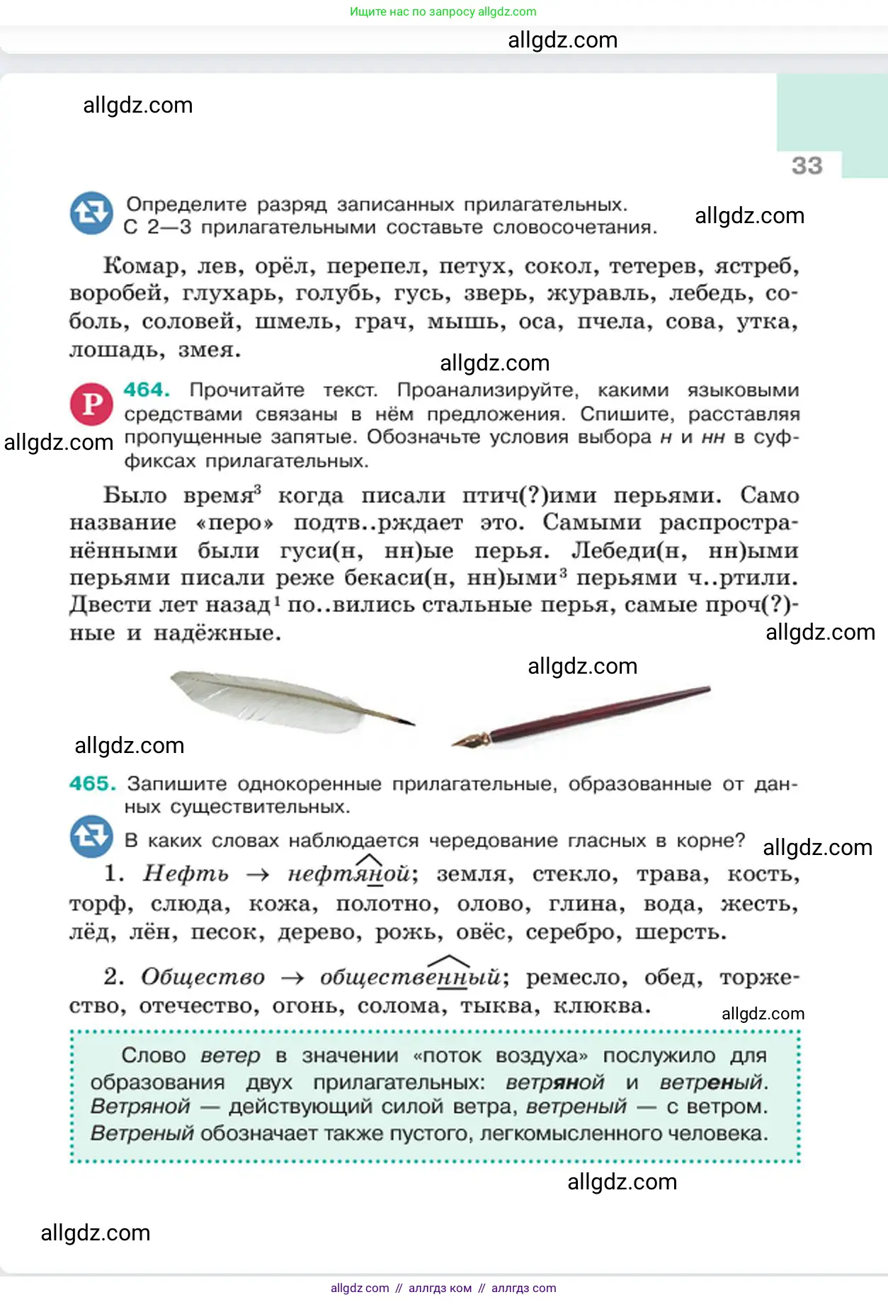 Русский язык, 6 класс Учебник, авторы: Баранов Михаил Трофимович, Ладыженская Таиса Алексеевна, Тростенцова Лидия Александровна, Ладыженская Наталия Вениаминовна, Дейкина Алевтина Дмитриевна, Антонова Любовь Геннадиевна, Григорян Лариса Трофимовна, Кулибаба Иван Иванович, издательство Просвещение, Москва, 2023, салатового цвета, Часть 2, страница 33