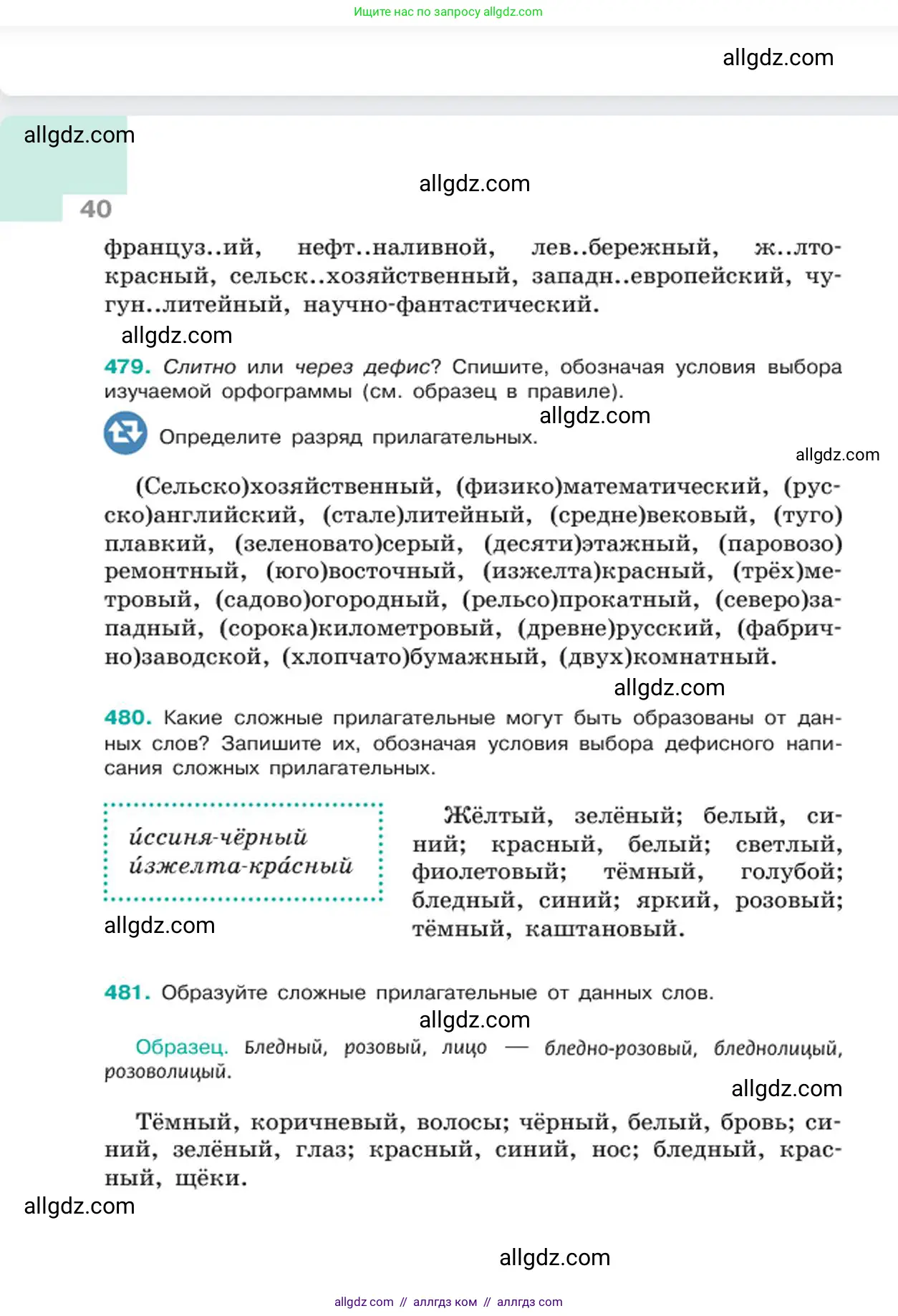 Русский язык, 6 класс Учебник, авторы: Баранов Михаил Трофимович, Ладыженская Таиса Алексеевна, Тростенцова Лидия Александровна, Ладыженская Наталия Вениаминовна, Дейкина Алевтина Дмитриевна, Антонова Любовь Геннадиевна, Григорян Лариса Трофимовна, Кулибаба Иван Иванович, издательство Просвещение, Москва, 2023, салатового цвета, Часть 2, страница 40