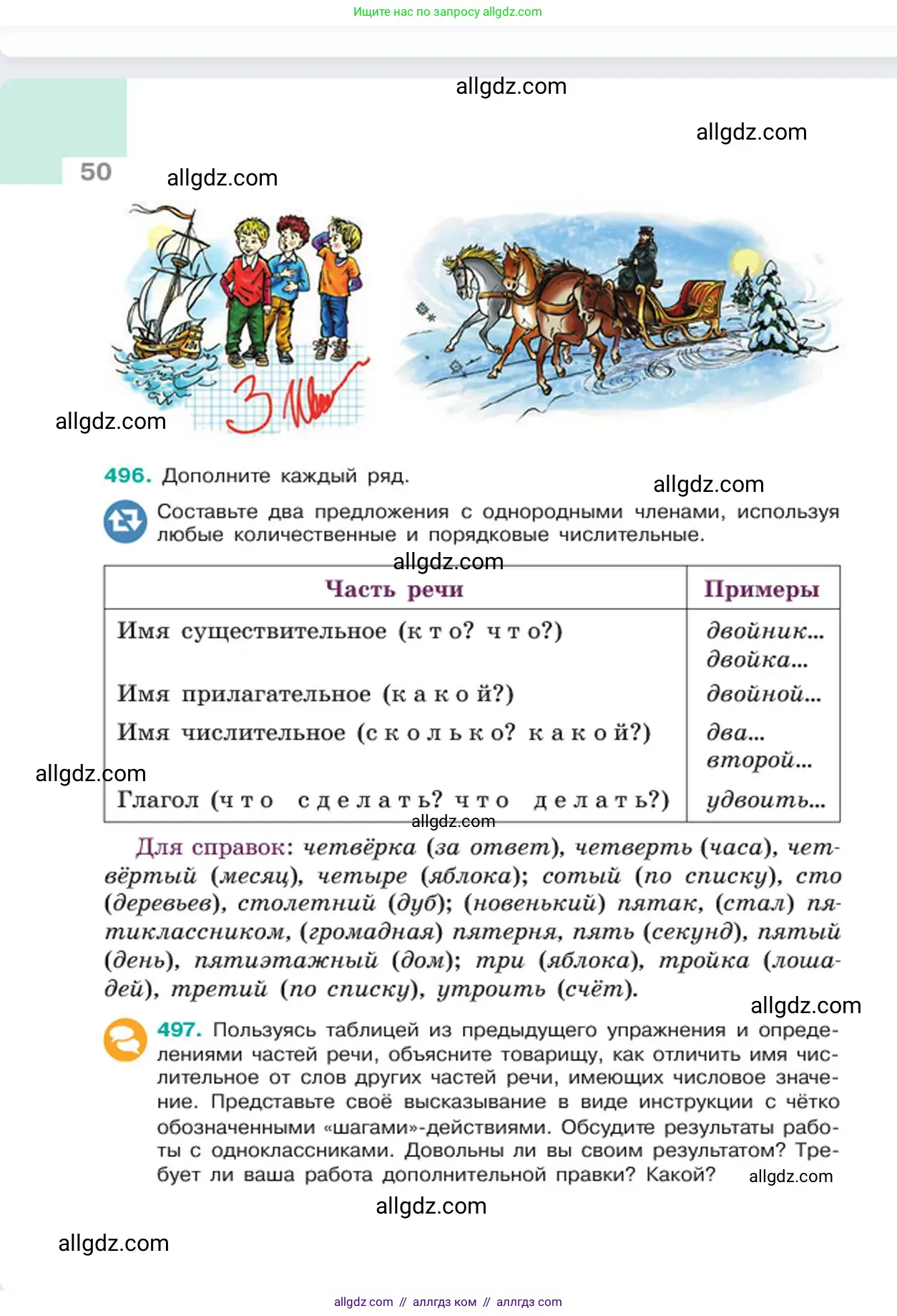 Русский язык, 6 класс Учебник, авторы: Баранов Михаил Трофимович, Ладыженская Таиса Алексеевна, Тростенцова Лидия Александровна, Ладыженская Наталия Вениаминовна, Дейкина Алевтина Дмитриевна, Антонова Любовь Геннадиевна, Григорян Лариса Трофимовна, Кулибаба Иван Иванович, издательство Просвещение, Москва, 2023, салатового цвета, Часть 2, страница 50