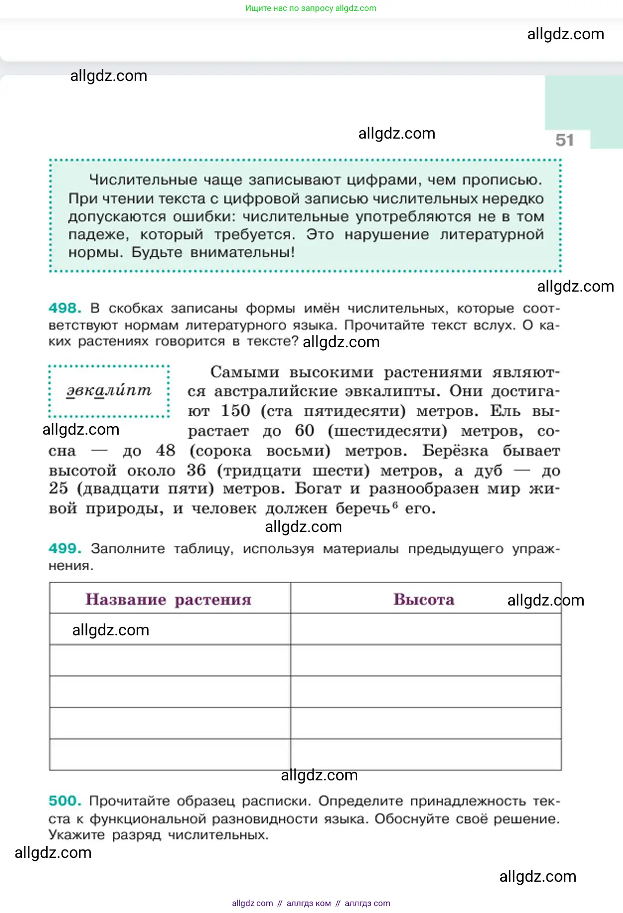 Русский язык, 6 класс Учебник, авторы: Баранов Михаил Трофимович, Ладыженская Таиса Алексеевна, Тростенцова Лидия Александровна, Ладыженская Наталия Вениаминовна, Дейкина Алевтина Дмитриевна, Антонова Любовь Геннадиевна, Григорян Лариса Трофимовна, Кулибаба Иван Иванович, издательство Просвещение, Москва, 2023, салатового цвета, Часть 2, страница 51