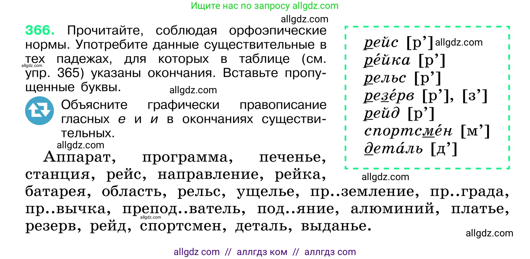 Русский язык, 6 класс Учебник, авторы: Баранов Михаил Трофимович, Ладыженская Таиса Алексеевна, Тростенцова Лидия Александровна, Ладыженская Наталия Вениаминовна, Дейкина Алевтина Дмитриевна, Антонова Любовь Геннадиевна, Григорян Лариса Трофимовна, Кулибаба Иван Иванович, издательство Просвещение, Москва, 2023, салатового цвета, Часть 1, страница 185, номер 366, Условие 2024
