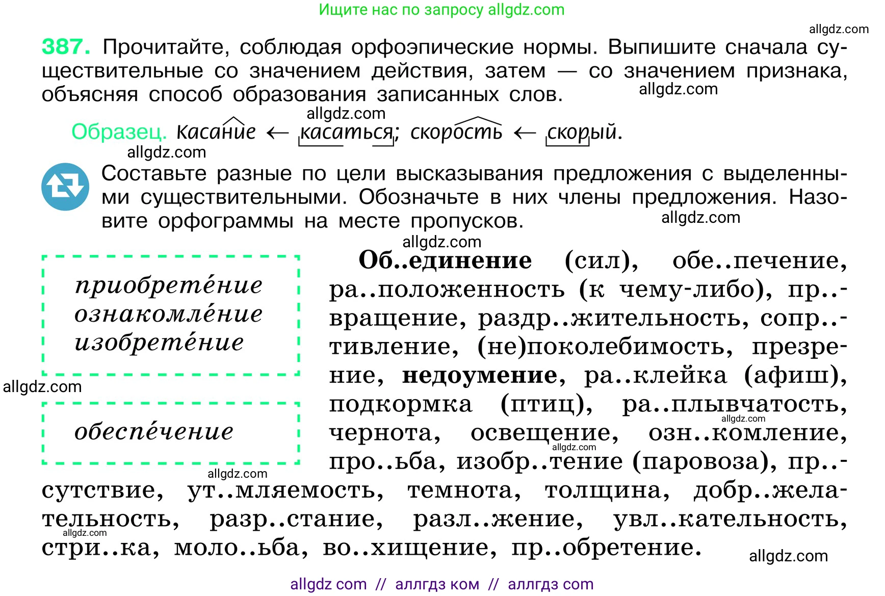 Русский язык, 6 класс Учебник, авторы: Баранов Михаил Трофимович, Ладыженская Таиса Алексеевна, Тростенцова Лидия Александровна, Ладыженская Наталия Вениаминовна, Дейкина Алевтина Дмитриевна, Антонова Любовь Геннадиевна, Григорян Лариса Трофимовна, Кулибаба Иван Иванович, издательство Просвещение, Москва, 2023, салатового цвета, Часть 1, страница 194, номер 387, Условие 2024