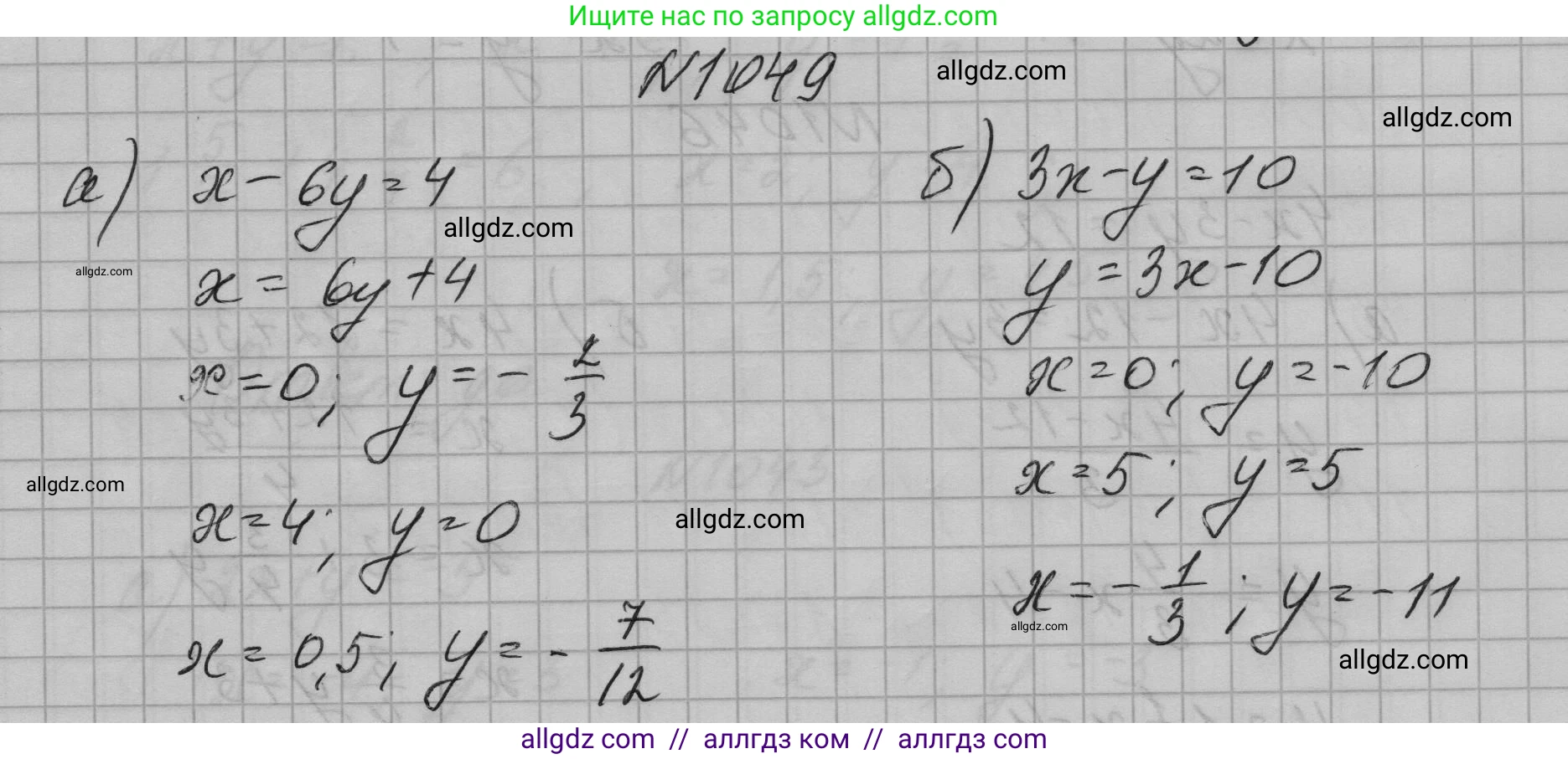 Алгебра, 7 класс Учебник, авторы: Макарычев Юрий Николаевич, Миндюк Нора Григорьевна, Нешков Константин Иванович, Суворова Светлана Борисовна, издательство Просвещение, Москва, 2023, белого цвета, страница 204, номер 1049, Решение 1