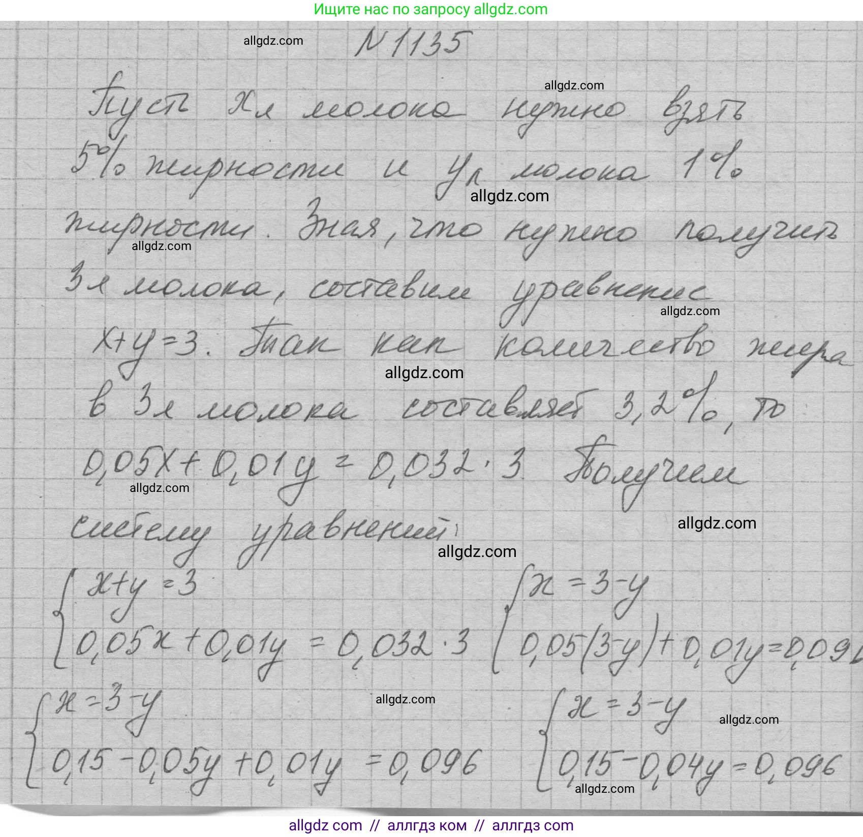 Алгебра, 7 класс Учебник, авторы: Макарычев Юрий Николаевич, Миндюк Нора Григорьевна, Нешков Константин Иванович, Суворова Светлана Борисовна, издательство Просвещение, Москва, 2023, белого цвета, страница 224, номер 1135, Решение 1