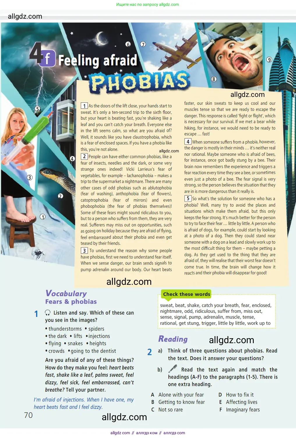 Английский язык (english), 7 класс Учебник (Student's book), авторы: Баранова Ксения Михайловна (Baranova Ksenia), Дули Дженни (Dooley Jenny), Копылова С А, Мильруд Радислав Петрович (Millrood Radislav), Эванс Вирджиния (Evans Virginia), издательство Просвещение, Москва, 2023, белого цвета, страница 70