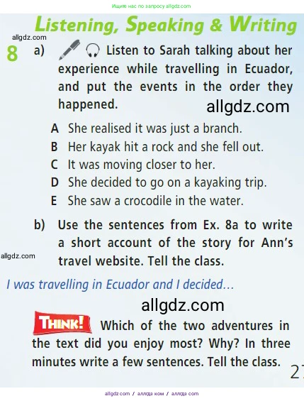 Английский язык (english), 7 класс Учебник (Student's book), авторы: Баранова Ксения Михайловна (Baranova Ksenia), Дули Дженни (Dooley Jenny), Копылова С А, Мильруд Радислав Петрович (Millrood Radislav), Эванс Вирджиния (Evans Virginia), издательство Просвещение, Москва, 2023, белого цвета, страница 27, номер 8, Условие 2023-2027