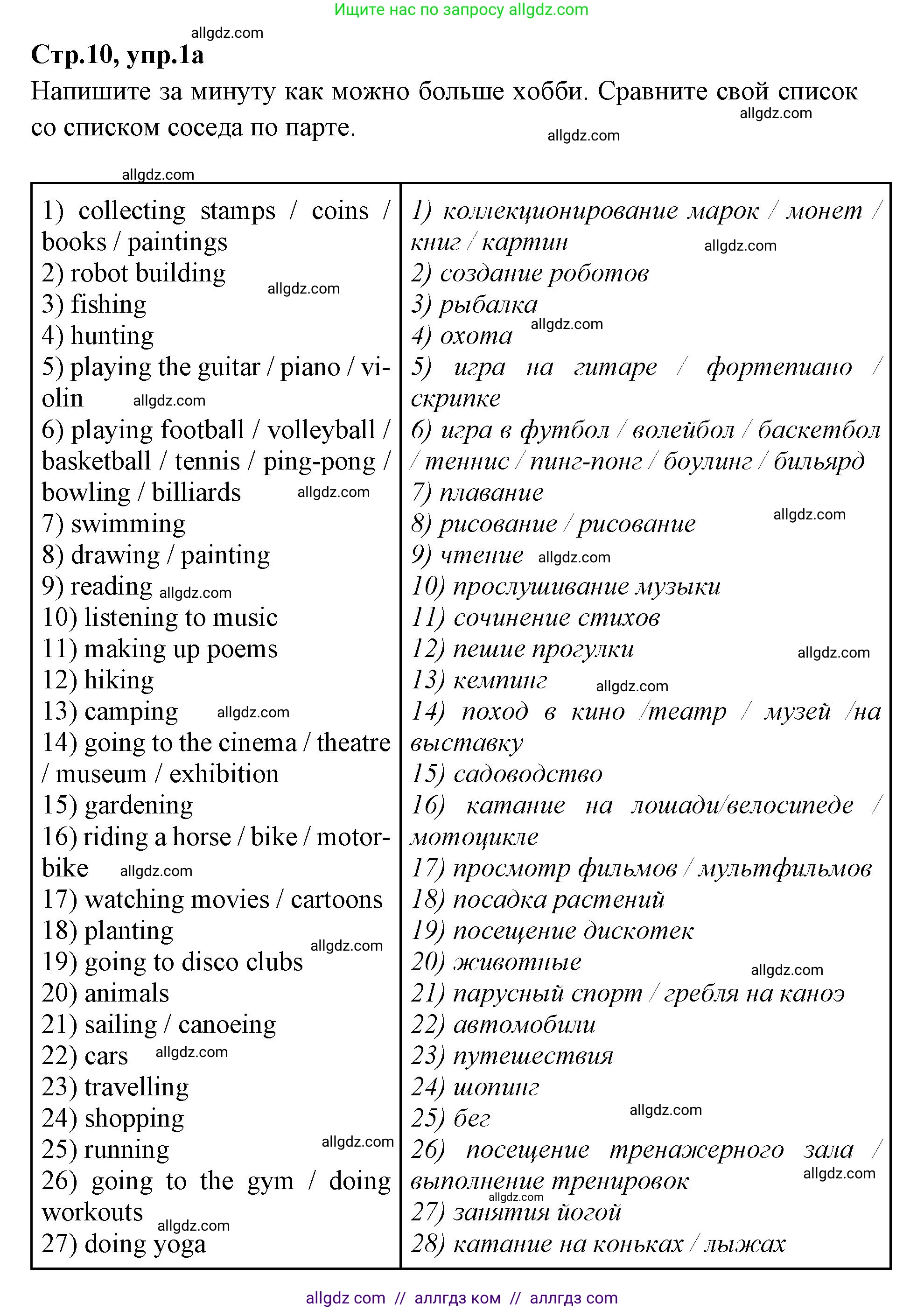 Английский язык (english), 7 класс Учебник (Student's book), авторы: Баранова Ксения Михайловна (Baranova Ksenia), Дули Дженни (Dooley Jenny), Копылова С А, Мильруд Радислав Петрович (Millrood Radislav), Эванс Вирджиния (Evans Virginia), издательство Просвещение, Москва, 2023, белого цвета, страница 10, номер 1, Решение 2023-2027