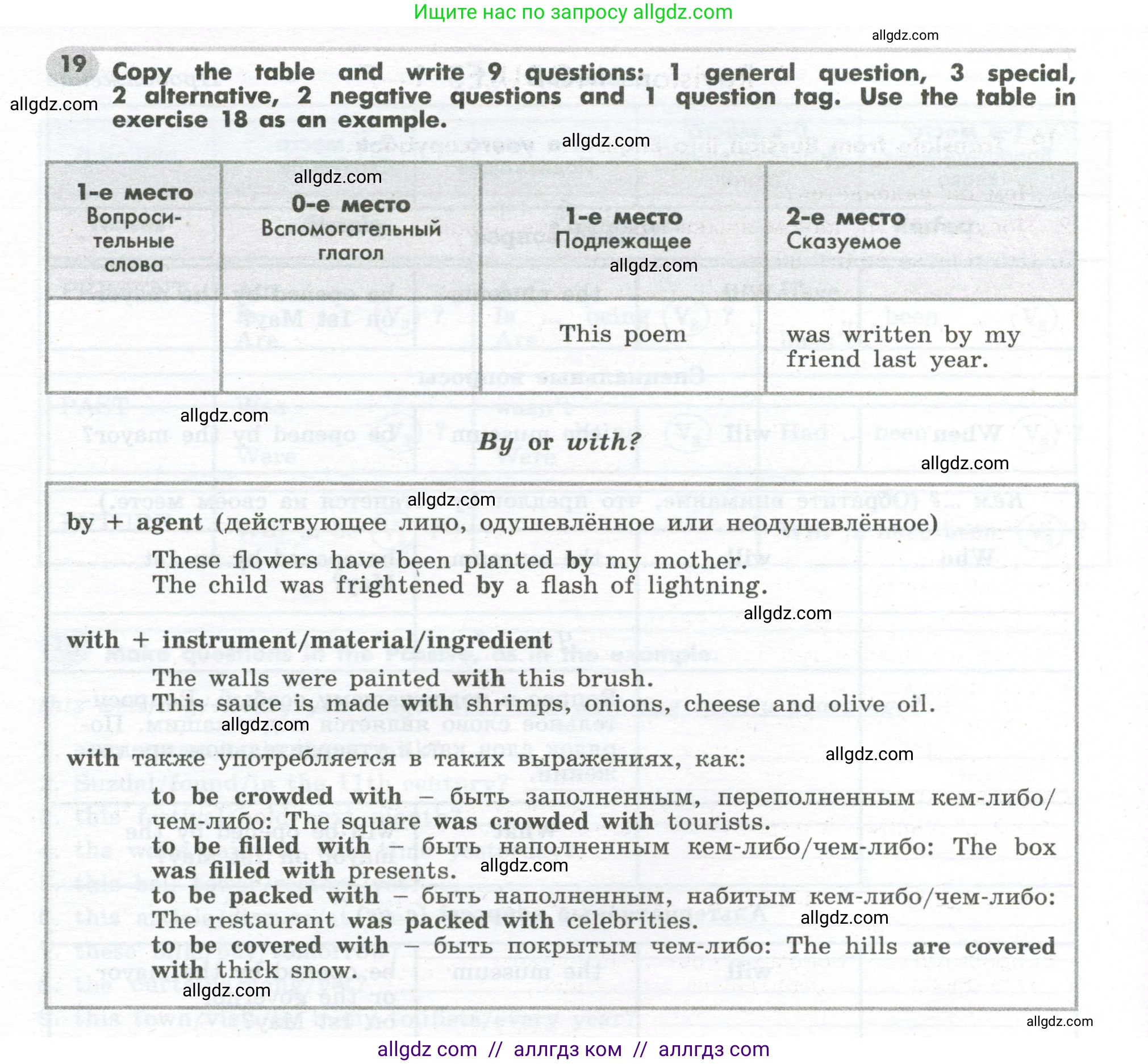 Английский язык (english), 7 класс Грамматический тренажёр, автор: Тимофеева Светлана Леонидовна, издательство Просвещение, Москва, 2023, красного цвета, страница 94, номер 19, Условие 2023-2027