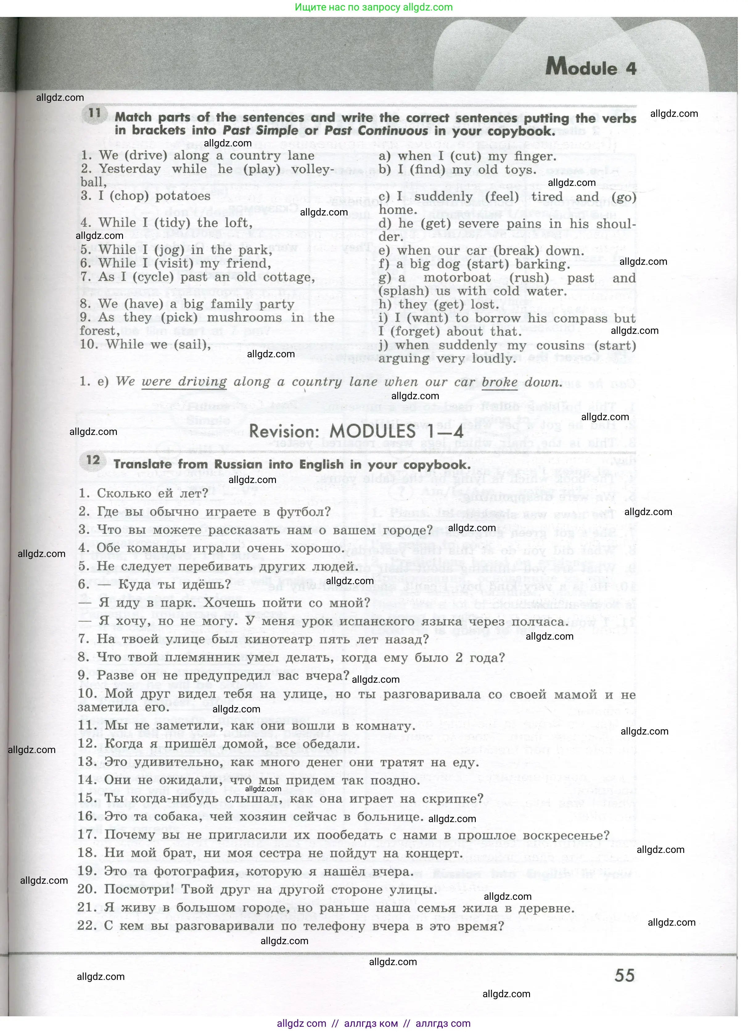 Английский язык (english), 7 класс Грамматический тренажёр, автор: Тимофеева Светлана Леонидовна, издательство Просвещение, Москва, 2023, красного цвета, страница 55