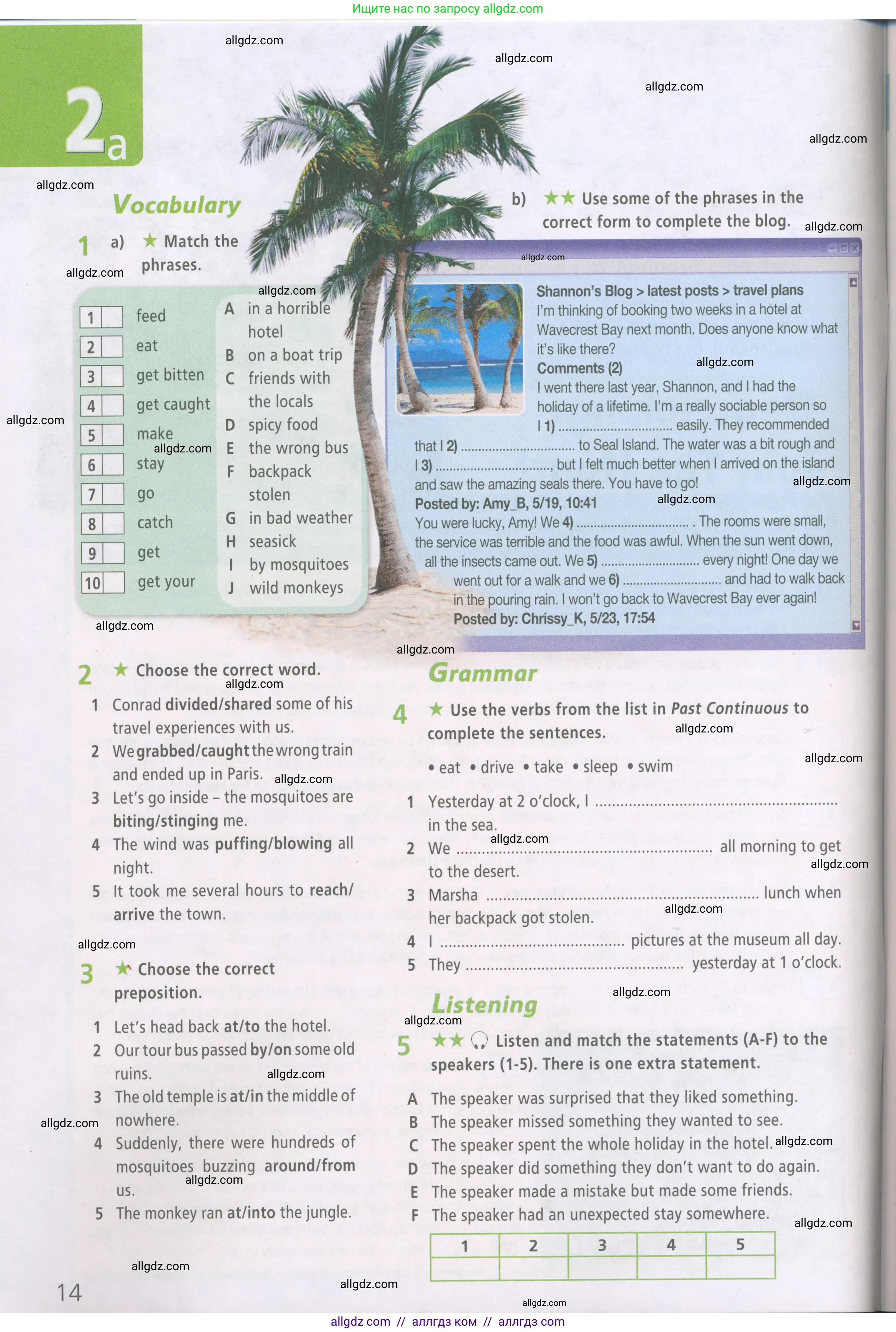 Английский язык (english), 7 класс Рабочая тетрадь (workbook), авторы: Баранова Ксения Михайловна (Baranova Ksenia), Дули Дженни (Dooley Jenny), Копылова Виктория Викторовна (Kopylova Victoria), Мильруд Радислав Петрович (Millrood Radislav), Эванс Вирджиния (Evans Virginia), издательство Просвещение, Москва, 2023, белого цвета, страница 14