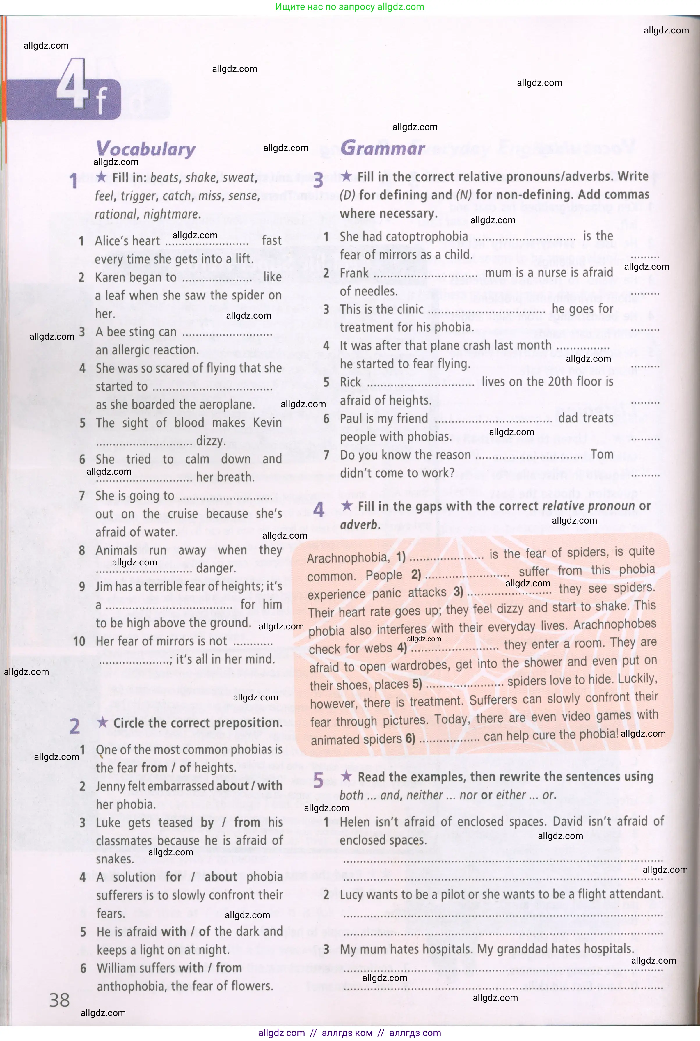 Английский язык (english), 7 класс Рабочая тетрадь (workbook), авторы: Баранова Ксения Михайловна (Baranova Ksenia), Дули Дженни (Dooley Jenny), Копылова Виктория Викторовна (Kopylova Victoria), Мильруд Радислав Петрович (Millrood Radislav), Эванс Вирджиния (Evans Virginia), издательство Просвещение, Москва, 2023, белого цвета, страница 38