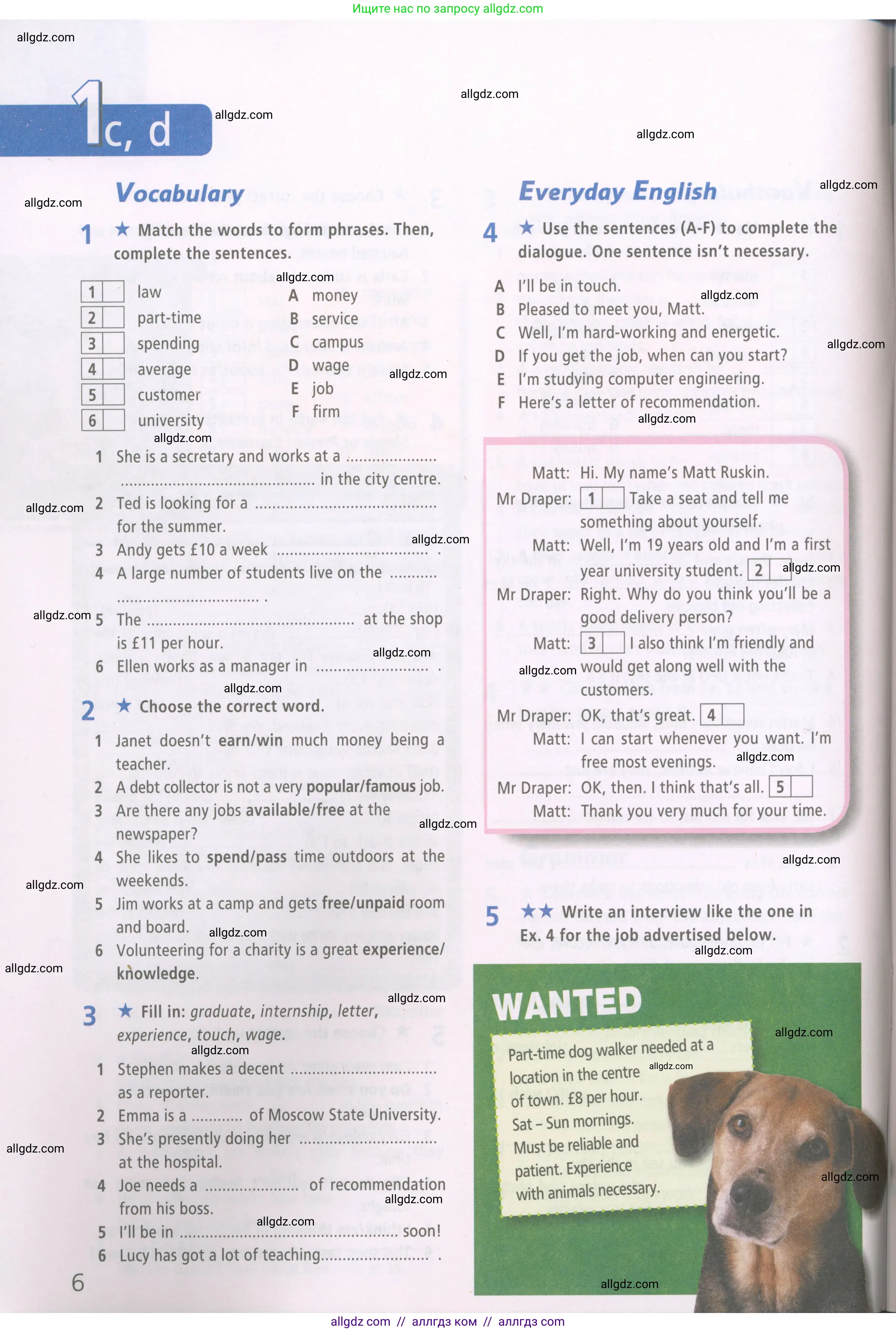 Английский язык (english), 7 класс Рабочая тетрадь (workbook), авторы: Баранова Ксения Михайловна (Baranova Ksenia), Дули Дженни (Dooley Jenny), Копылова Виктория Викторовна (Kopylova Victoria), Мильруд Радислав Петрович (Millrood Radislav), Эванс Вирджиния (Evans Virginia), издательство Просвещение, Москва, 2023, белого цвета, страница 6