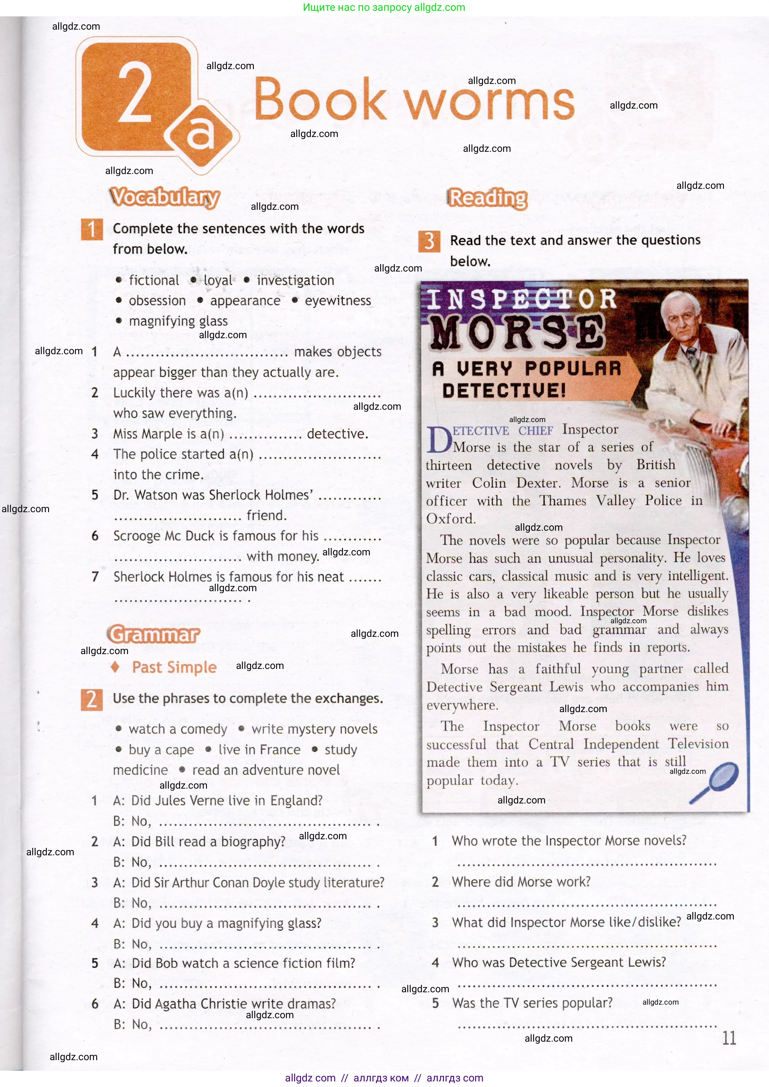 Английский язык (english), 7 класс Рабочая тетрадь (workbook), авторы: Ваулина Юлия Евгеньевна (Vaulina Julia), Дули Дженни (Dooley Jenny), Подоляко Ольга Евгеньевна (Podolyako Olga), Эванс Вирджиния (Evans Virginia), издательство Просвещение, Москва, 2023, красного цвета, страница 11