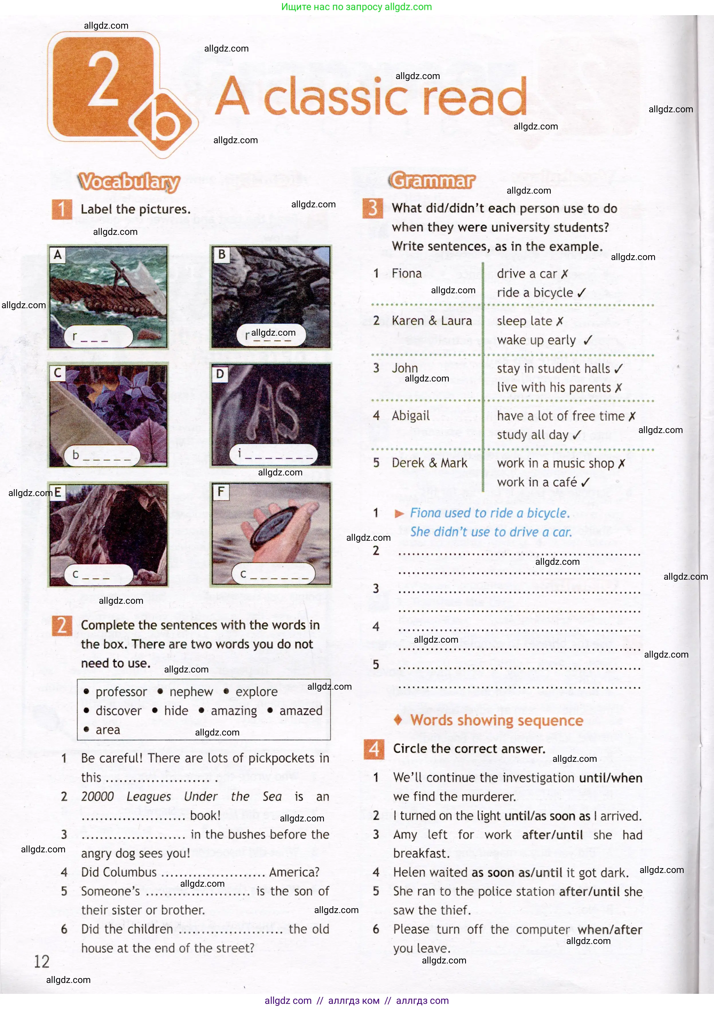 Английский язык (english), 7 класс Рабочая тетрадь (workbook), авторы: Ваулина Юлия Евгеньевна (Vaulina Julia), Дули Дженни (Dooley Jenny), Подоляко Ольга Евгеньевна (Podolyako Olga), Эванс Вирджиния (Evans Virginia), издательство Просвещение, Москва, 2023, красного цвета, страница 12