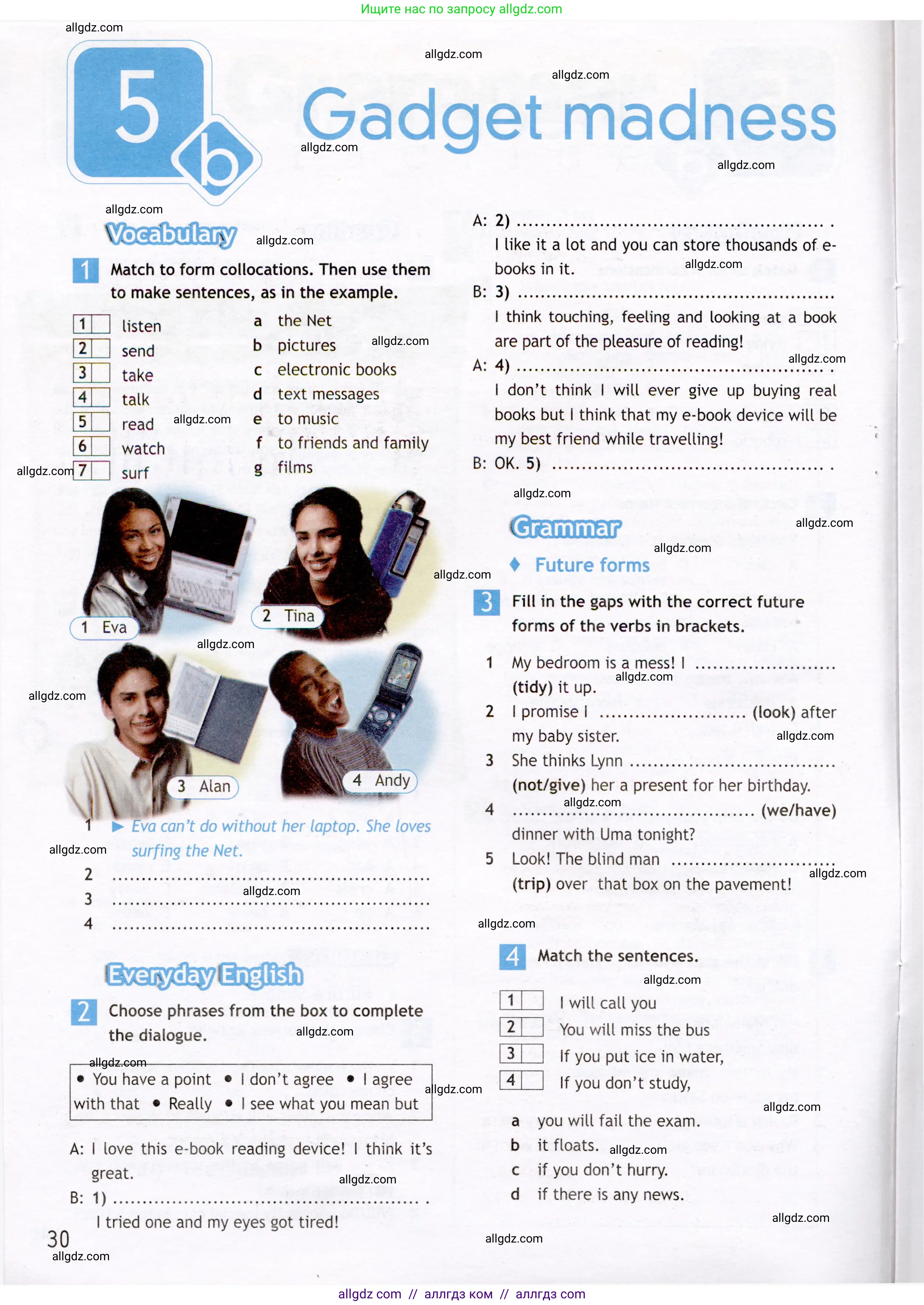 Английский язык (english), 7 класс Рабочая тетрадь (workbook), авторы: Ваулина Юлия Евгеньевна (Vaulina Julia), Дули Дженни (Dooley Jenny), Подоляко Ольга Евгеньевна (Podolyako Olga), Эванс Вирджиния (Evans Virginia), издательство Просвещение, Москва, 2023, красного цвета, страница 30