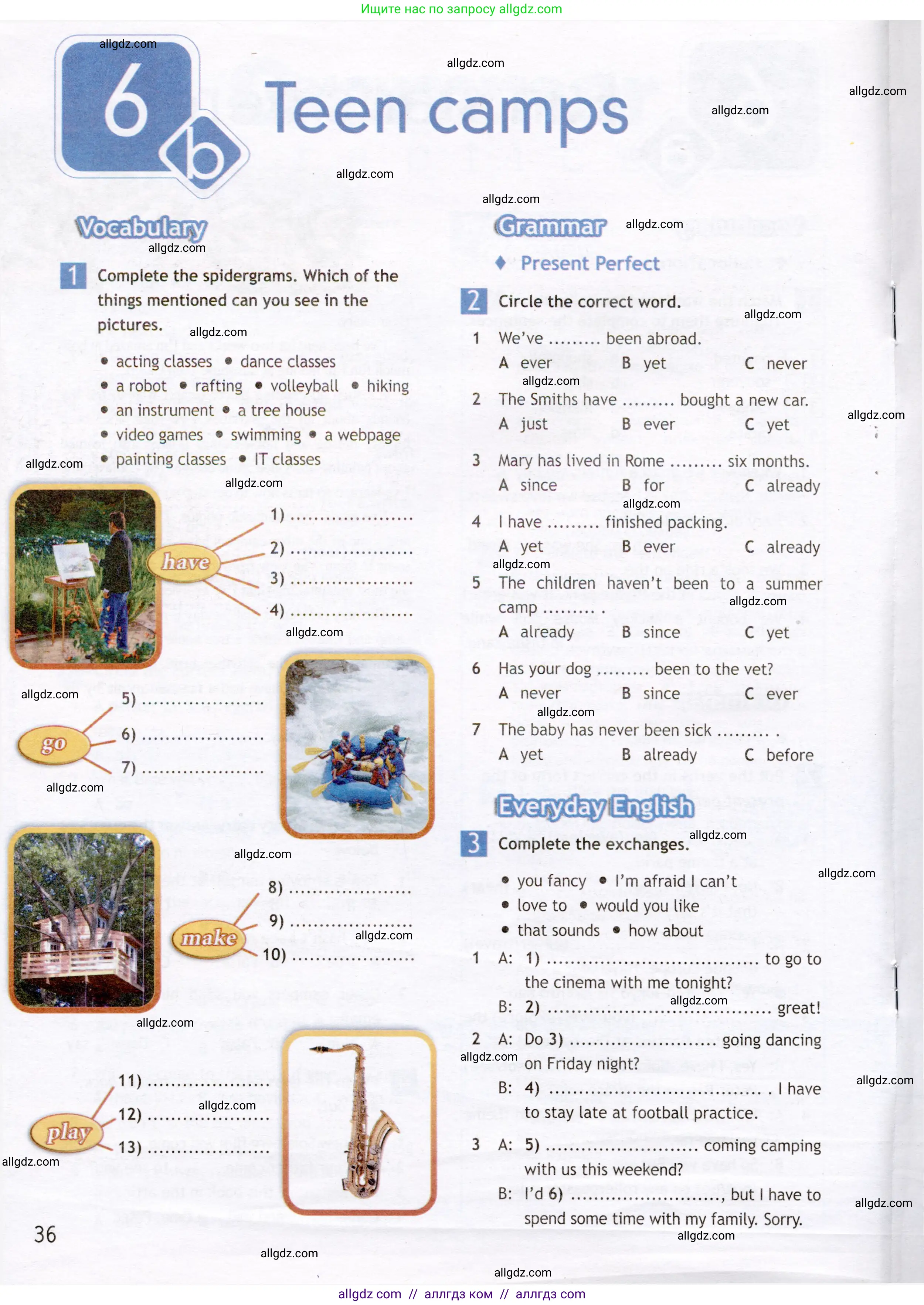 Английский язык (english), 7 класс Рабочая тетрадь (workbook), авторы: Ваулина Юлия Евгеньевна (Vaulina Julia), Дули Дженни (Dooley Jenny), Подоляко Ольга Евгеньевна (Podolyako Olga), Эванс Вирджиния (Evans Virginia), издательство Просвещение, Москва, 2023, красного цвета, страница 36