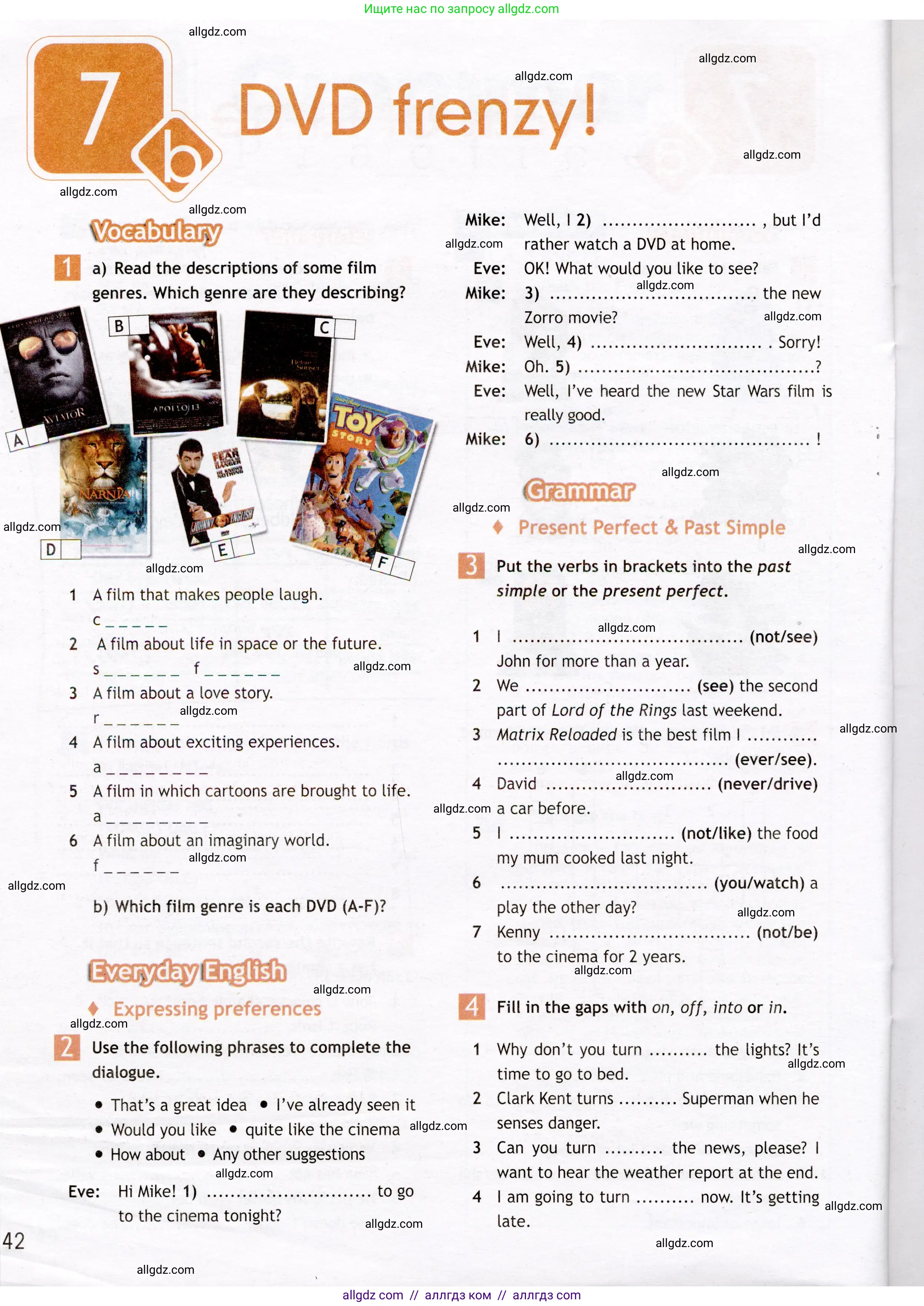 Английский язык (english), 7 класс Рабочая тетрадь (workbook), авторы: Ваулина Юлия Евгеньевна (Vaulina Julia), Дули Дженни (Dooley Jenny), Подоляко Ольга Евгеньевна (Podolyako Olga), Эванс Вирджиния (Evans Virginia), издательство Просвещение, Москва, 2023, красного цвета, страница 42