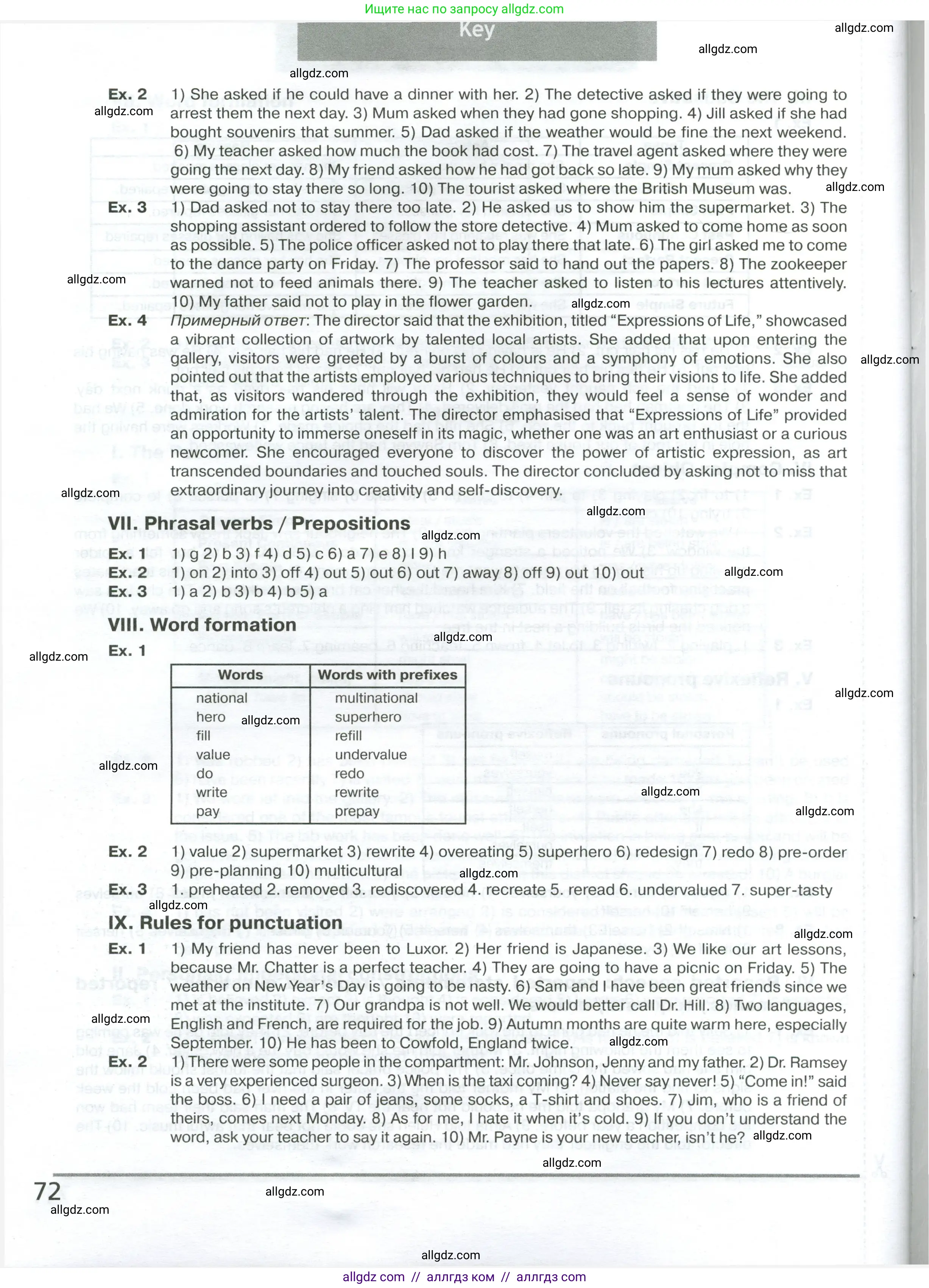 Английский язык (english), 7 класс сборник грамматических упражнений, автор: Смирнов Алексей Валерьевич, издательство Просвещение, Москва, 2023, белого цвета, страница 72