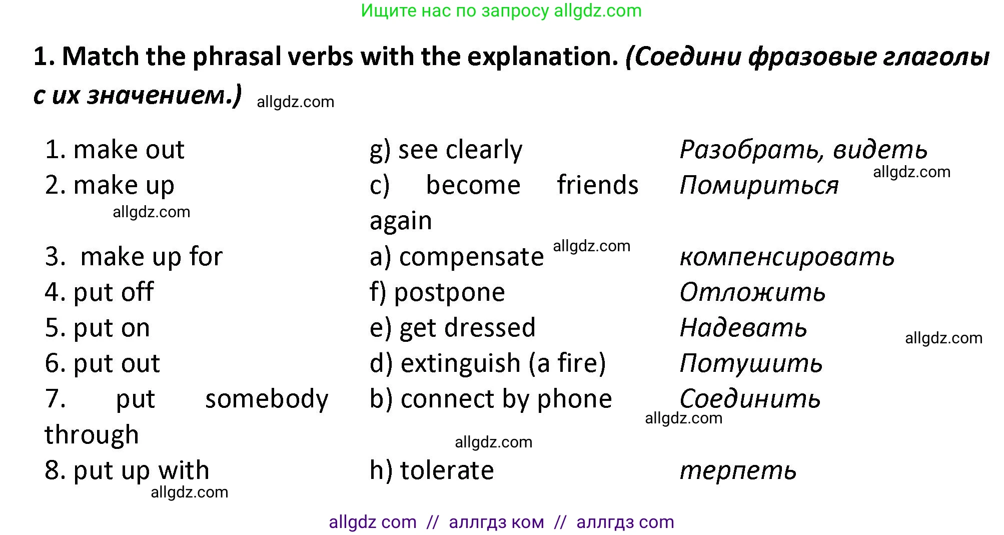 Английский язык (english), 7 класс сборник грамматических упражнений, автор: Смирнов Алексей Валерьевич, издательство Просвещение, Москва, 2023, белого цвета, страница 40, номер 1, Решение 1 (2023-2027)