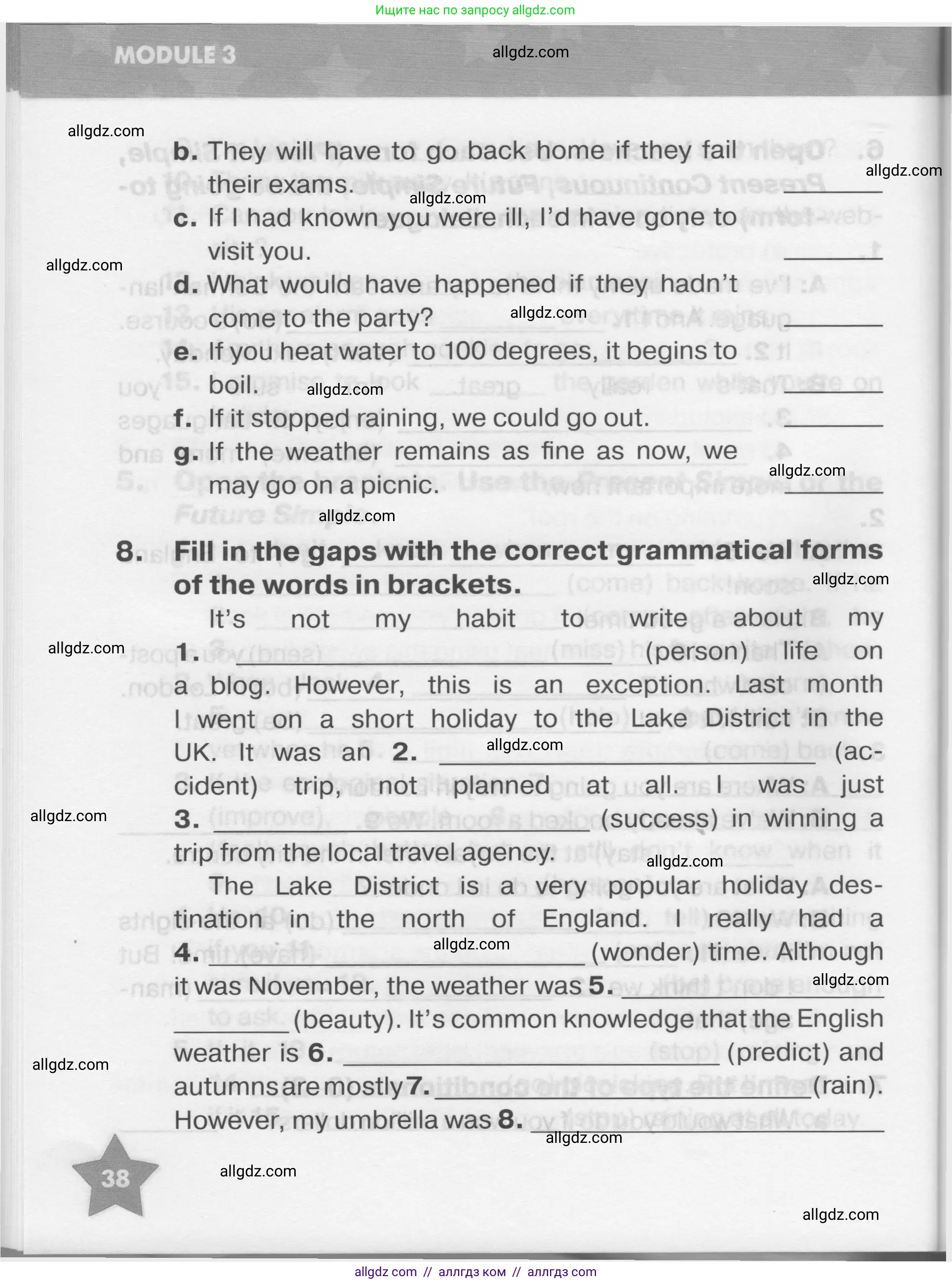 Английский язык (english), 7 класс Тренировочные упражнения в формате ОГЭ (ГИА), авторы: Комиссаров Константин Вячеславович, Кирдяева Ольга Ивановна, издательство Просвещение, Москва, 2019, белого цвета, страница 38