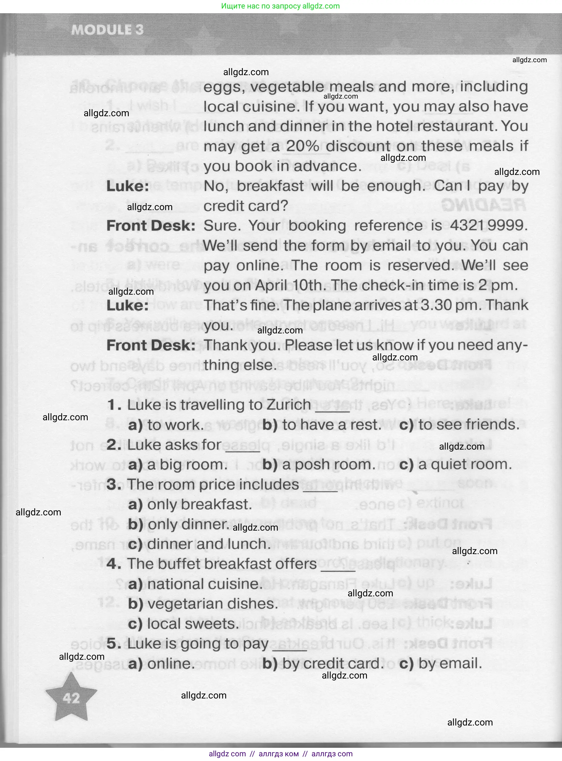 Английский язык (english), 7 класс Тренировочные упражнения в формате ОГЭ (ГИА), авторы: Комиссаров Константин Вячеславович, Кирдяева Ольга Ивановна, издательство Просвещение, Москва, 2019, белого цвета, страница 42