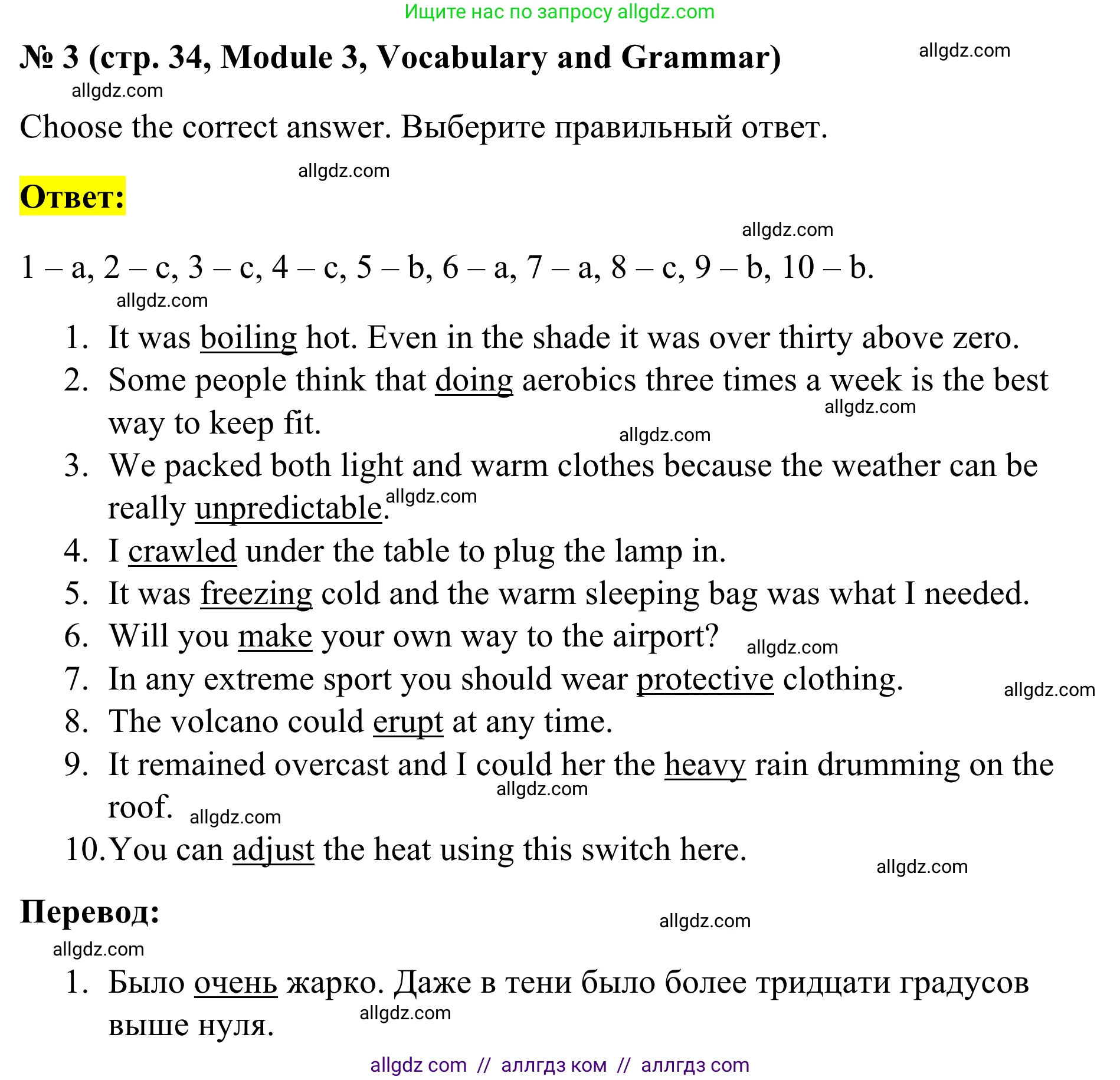Английский язык (english), 7 класс Тренировочные упражнения в формате ОГЭ (ГИА), авторы: Комиссаров Константин Вячеславович, Кирдяева Ольга Ивановна, издательство Просвещение, Москва, 2019, белого цвета, страница 34, номер 3, Решение 1 (2023-2027)