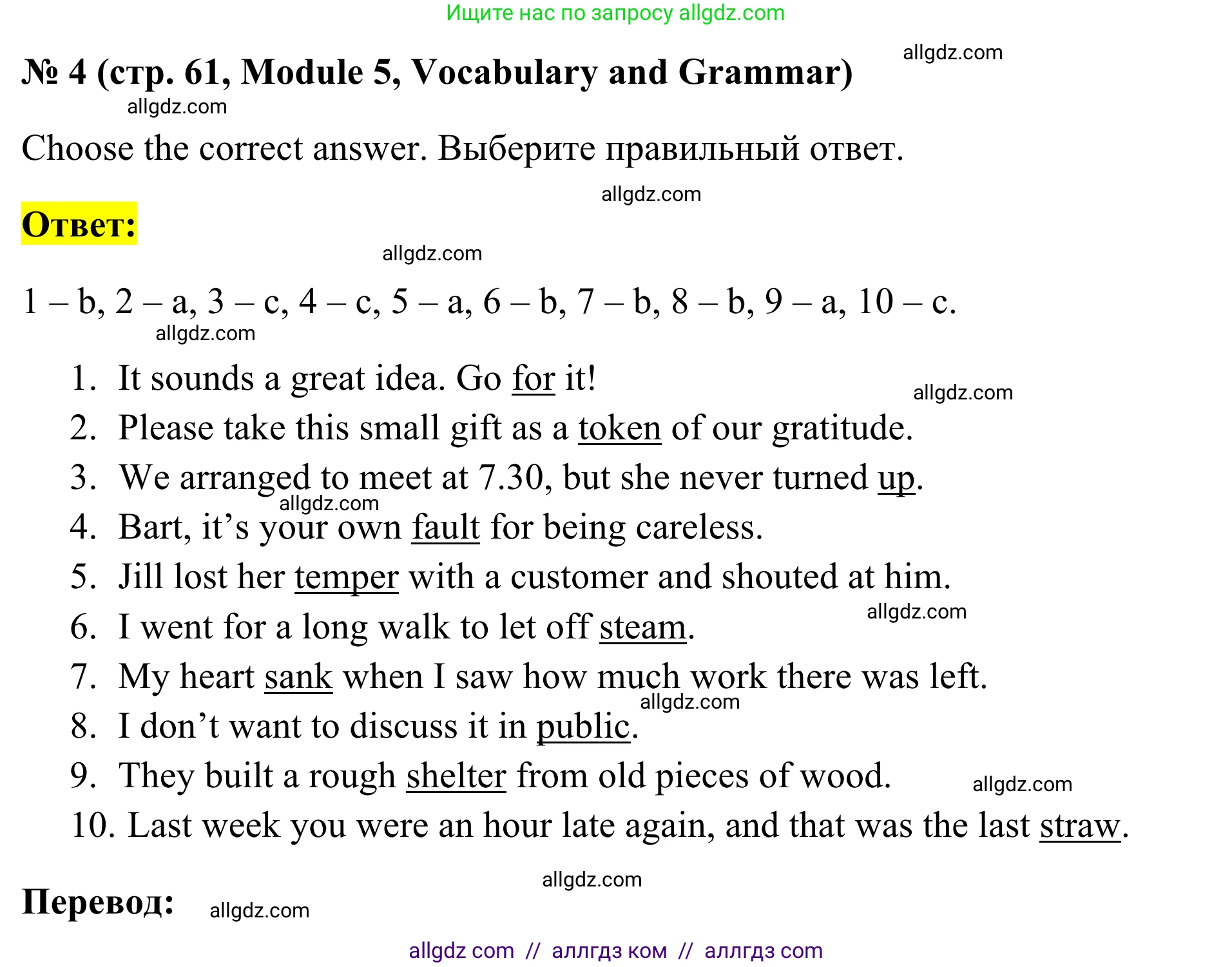 Английский язык (english), 7 класс Тренировочные упражнения в формате ОГЭ (ГИА), авторы: Комиссаров Константин Вячеславович, Кирдяева Ольга Ивановна, издательство Просвещение, Москва, 2019, белого цвета, страница 61, номер 4, Решение 1 (2023-2027)