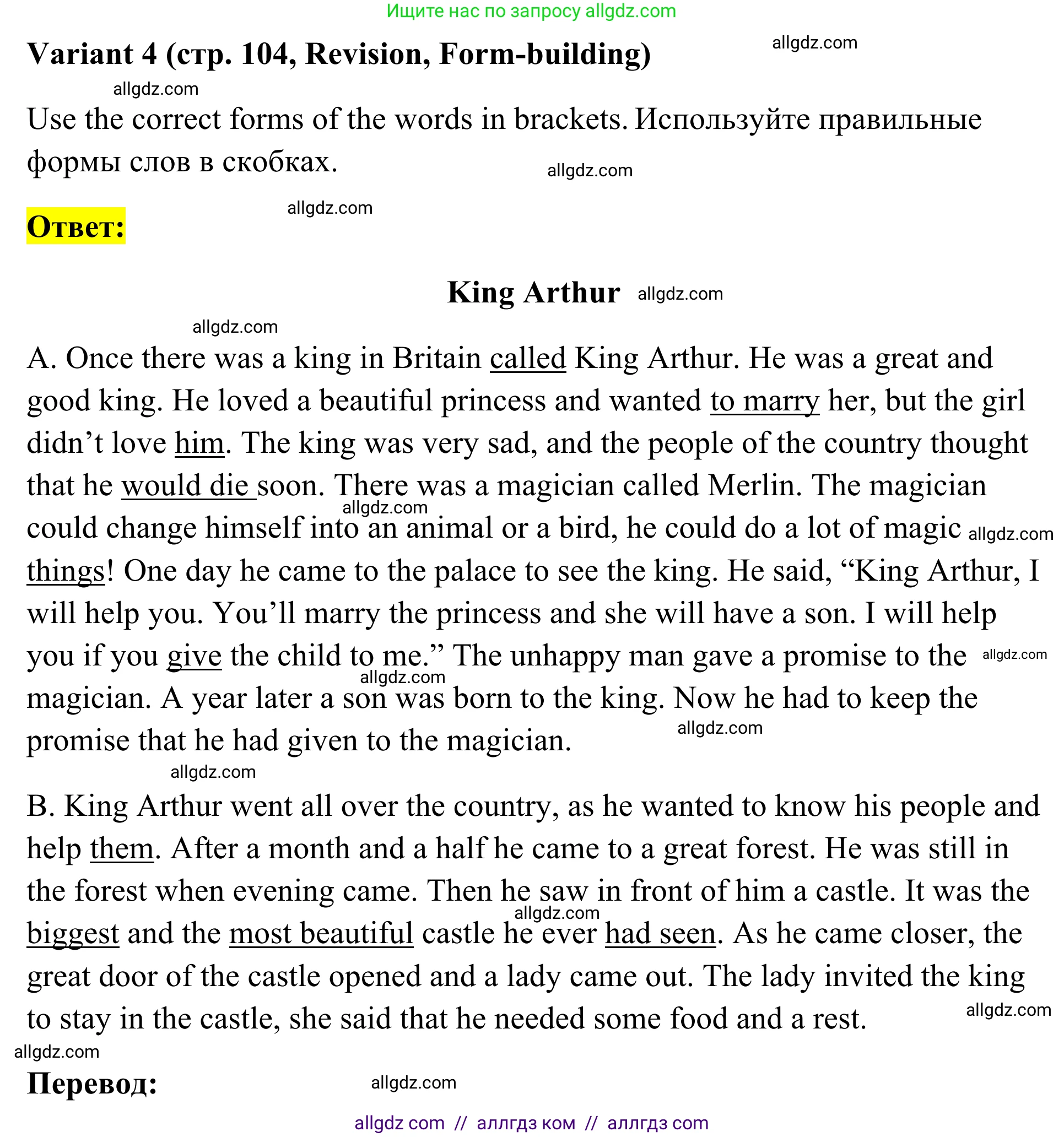 Английский язык (english), 7 класс Тренировочные упражнения в формате ОГЭ (ГИА), авторы: Комиссаров Константин Вячеславович, Кирдяева Ольга Ивановна, издательство Просвещение, Москва, 2019, белого цвета, страница 104, Решение 1 (2023-2027)