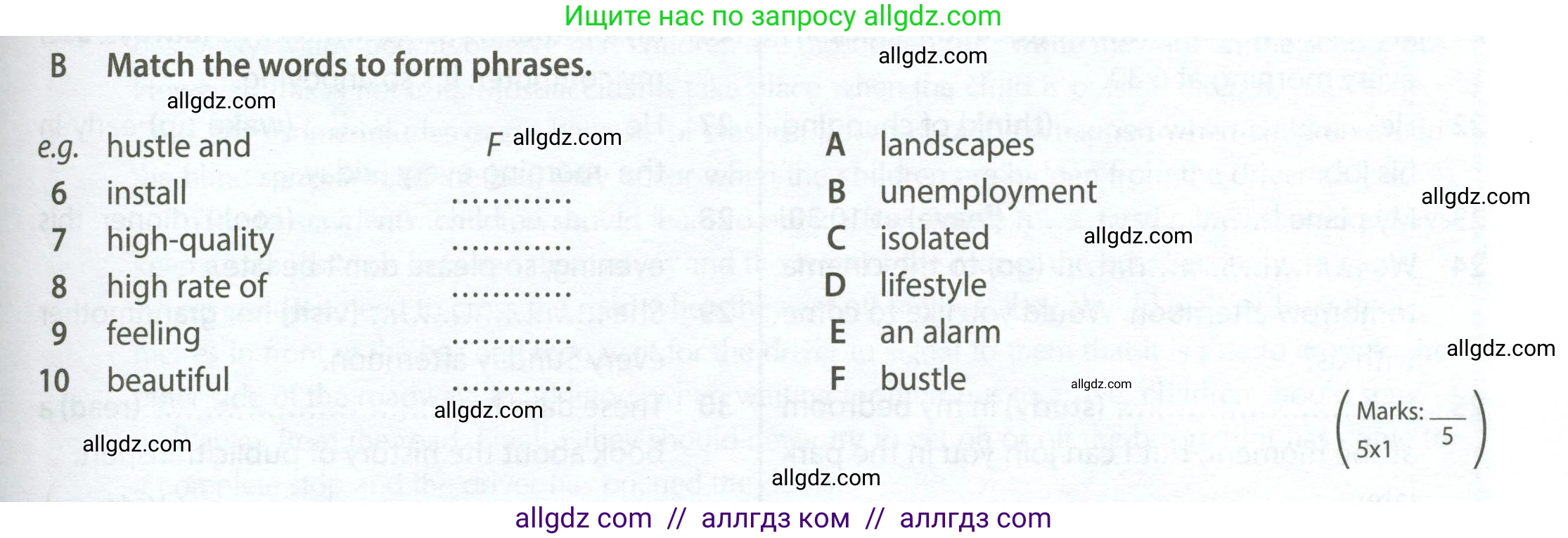 Английский язык (english), 7 класс контрольные задания (test booklet), авторы: Ваулина Юлия Евгеньевна (Vaulina Julia), Дули Дженни (Dooley Jenny), Подоляко Ольга Евгеньевна (Podolyako Olga), Эванс Вирджиния (Evans Virginia), издательство Просвещение, Москва, 2023, розового цвета, страница 5, номер B (6-10), Условие 2023-2027