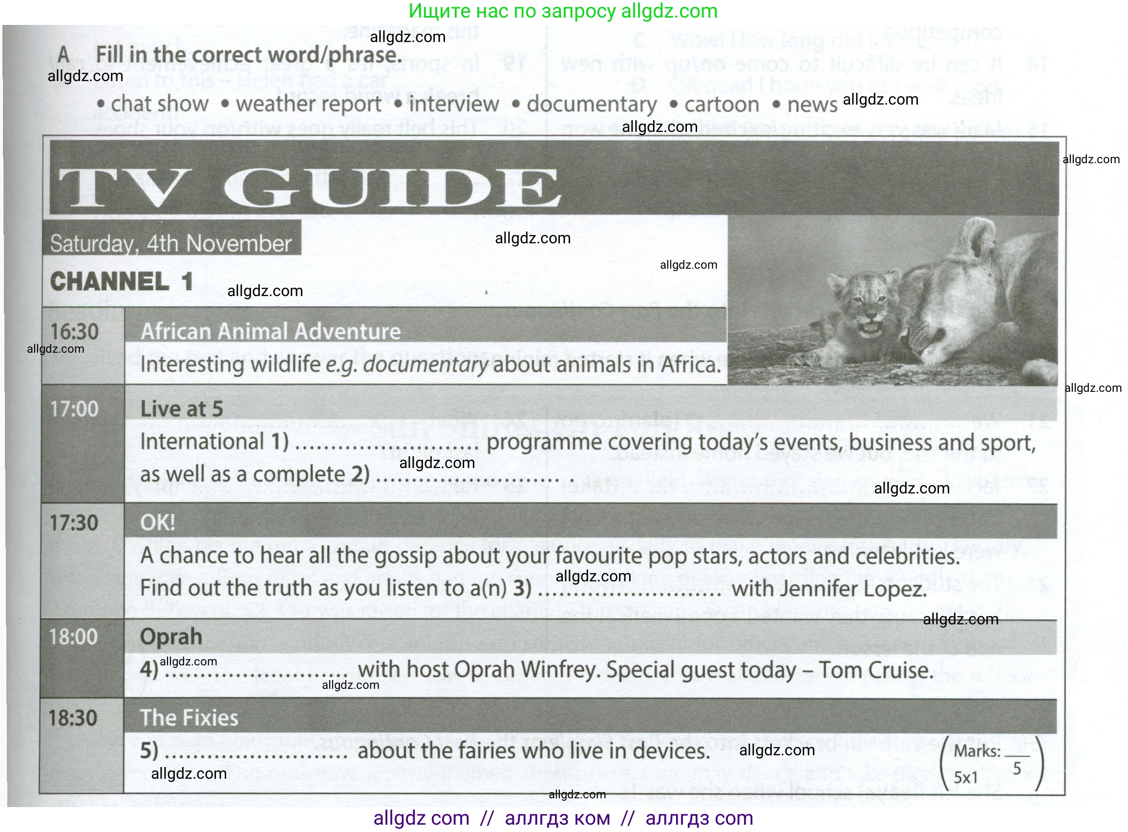 Английский язык (english), 7 класс контрольные задания (test booklet), авторы: Ваулина Юлия Евгеньевна (Vaulina Julia), Дули Дженни (Dooley Jenny), Подоляко Ольга Евгеньевна (Podolyako Olga), Эванс Вирджиния (Evans Virginia), издательство Просвещение, Москва, 2023, розового цвета, страница 29, номер A (1-5), Условие 2023-2027