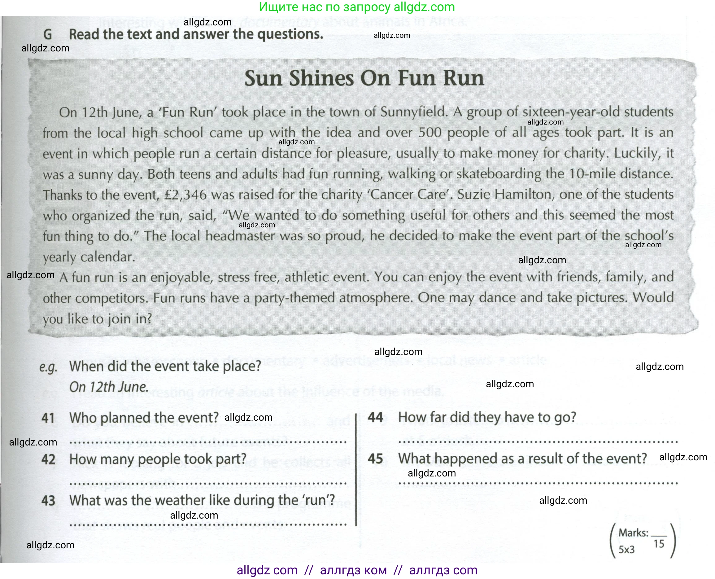 Английский язык (english), 7 класс контрольные задания (test booklet), авторы: Ваулина Юлия Евгеньевна (Vaulina Julia), Дули Дженни (Dooley Jenny), Подоляко Ольга Евгеньевна (Podolyako Olga), Эванс Вирджиния (Evans Virginia), издательство Просвещение, Москва, 2023, розового цвета, страница 31, номер G (41-45), Условие 2023-2027