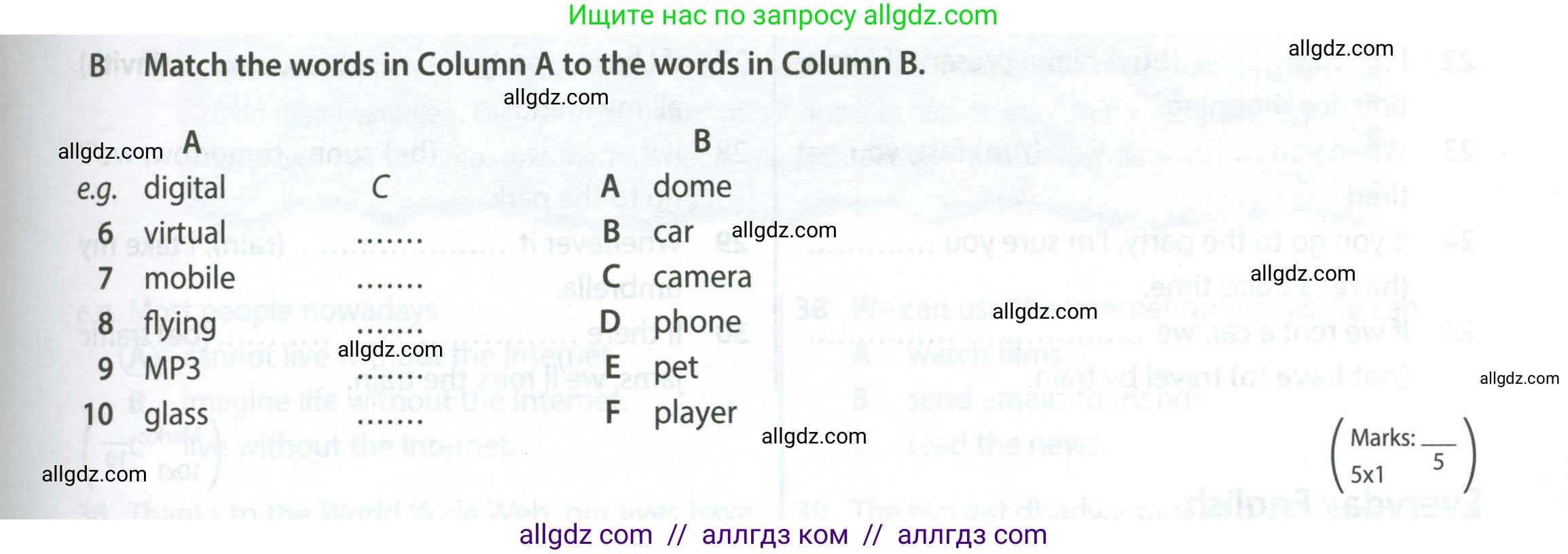 Английский язык (english), 7 класс контрольные задания (test booklet), авторы: Ваулина Юлия Евгеньевна (Vaulina Julia), Дули Дженни (Dooley Jenny), Подоляко Ольга Евгеньевна (Podolyako Olga), Эванс Вирджиния (Evans Virginia), издательство Просвещение, Москва, 2023, розового цвета, страница 37, номер B (6-10), Условие 2023-2027