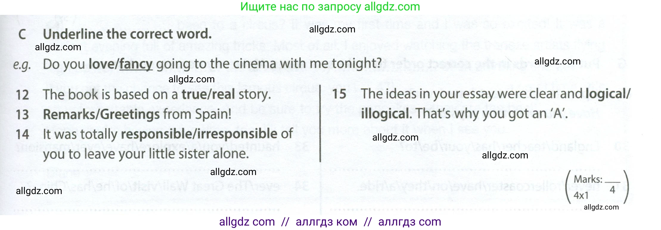 Английский язык (english), 7 класс контрольные задания (test booklet), авторы: Ваулина Юлия Евгеньевна (Vaulina Julia), Дули Дженни (Dooley Jenny), Подоляко Ольга Евгеньевна (Podolyako Olga), Эванс Вирджиния (Evans Virginia), издательство Просвещение, Москва, 2023, розового цвета, страница 49, номер C (12-15), Условие 2023-2027