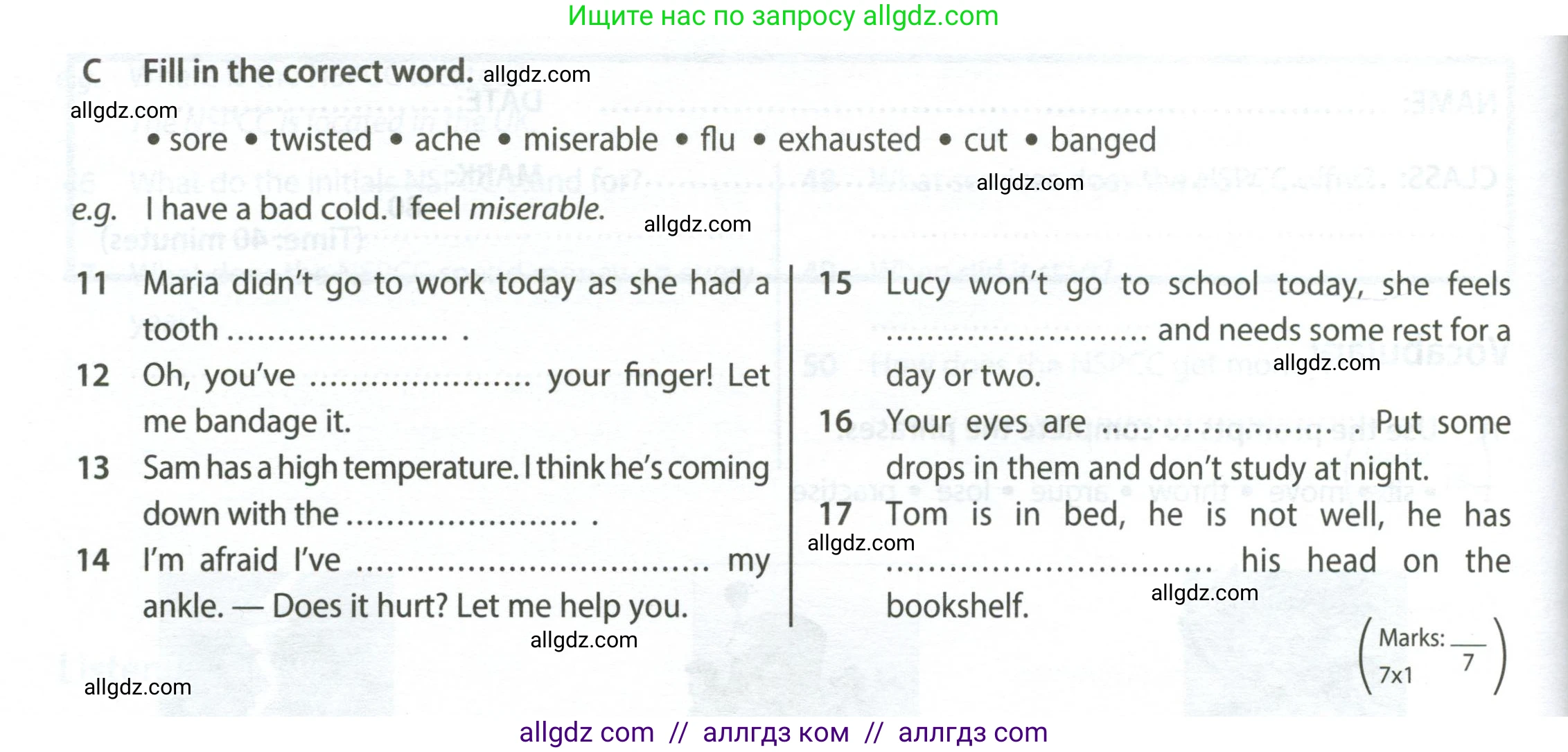 Английский язык (english), 7 класс контрольные задания (test booklet), авторы: Ваулина Юлия Евгеньевна (Vaulina Julia), Дули Дженни (Dooley Jenny), Подоляко Ольга Евгеньевна (Podolyako Olga), Эванс Вирджиния (Evans Virginia), издательство Просвещение, Москва, 2023, розового цвета, страница 86, номер C (11-17), Условие 2023-2027