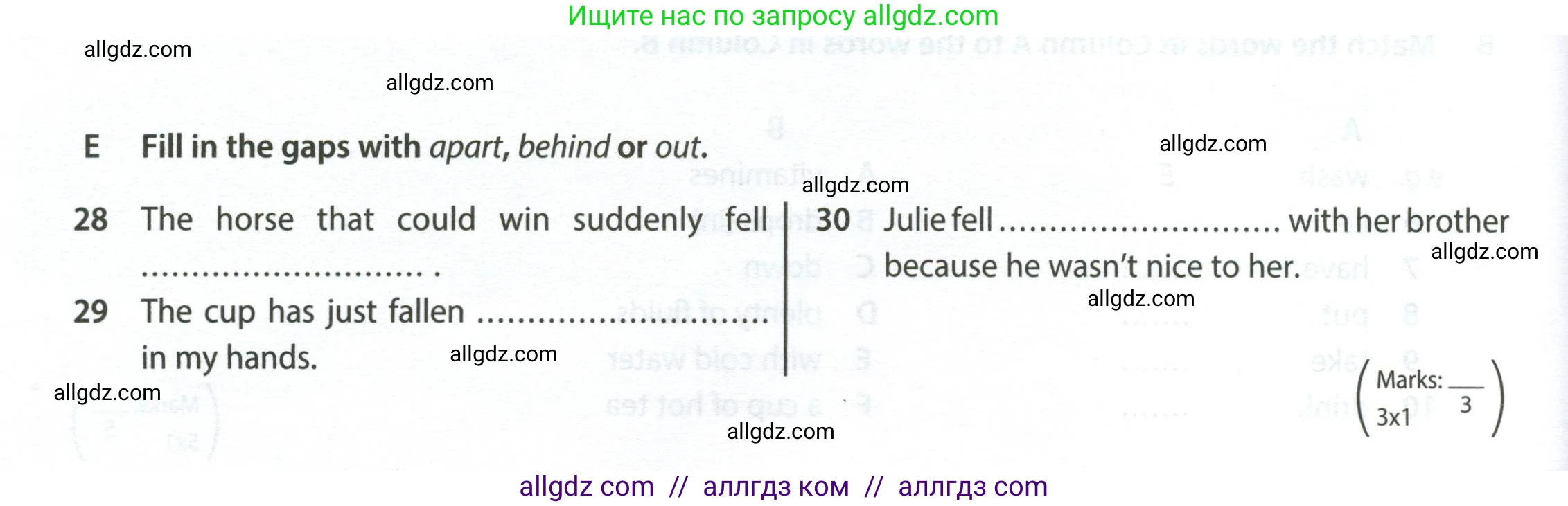 Английский язык (english), 7 класс контрольные задания (test booklet), авторы: Ваулина Юлия Евгеньевна (Vaulina Julia), Дули Дженни (Dooley Jenny), Подоляко Ольга Евгеньевна (Podolyako Olga), Эванс Вирджиния (Evans Virginia), издательство Просвещение, Москва, 2023, розового цвета, страница 86, номер E (28-30), Условие 2023-2027