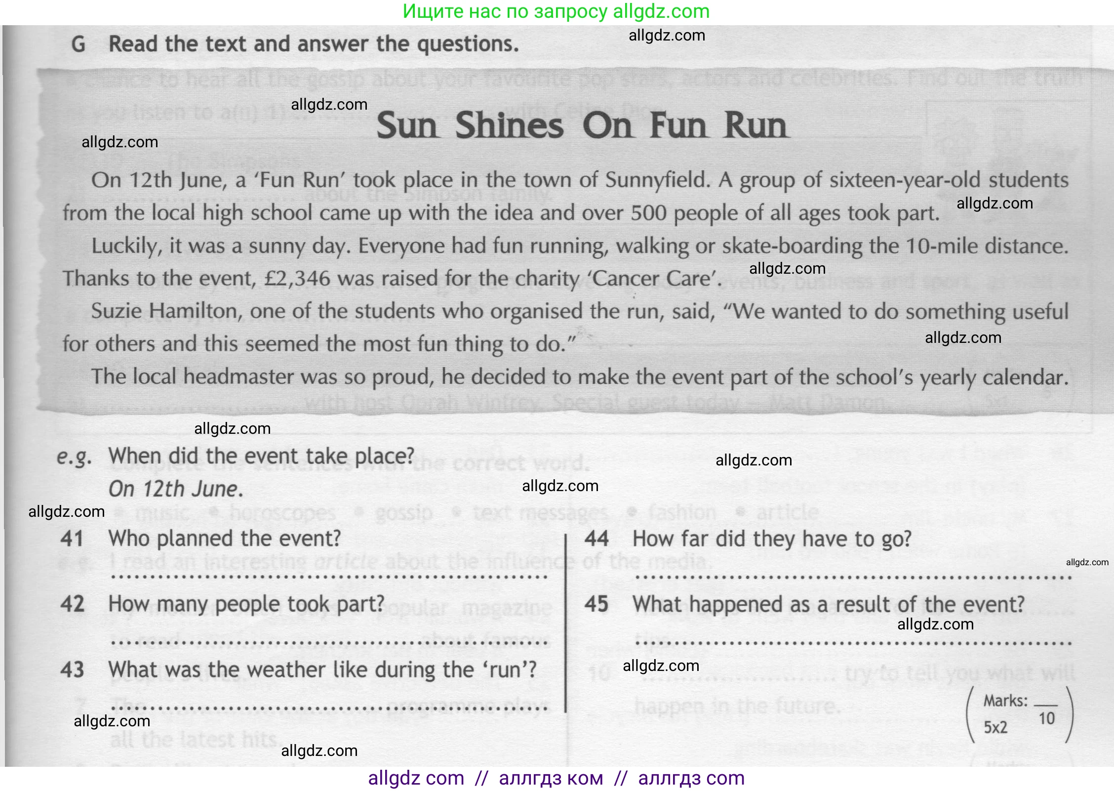 Английский язык (english), 7 класс контрольные задания (test booklet), авторы: Ваулина Юлия Евгеньевна (Vaulina Julia), Дули Дженни (Dooley Jenny), Подоляко Ольга Евгеньевна (Podolyako Olga), Эванс Вирджиния (Evans Virginia), издательство Просвещение, Москва, 2023, розового цвета, страница 31, номер G (41-45), Условие 2019-2022