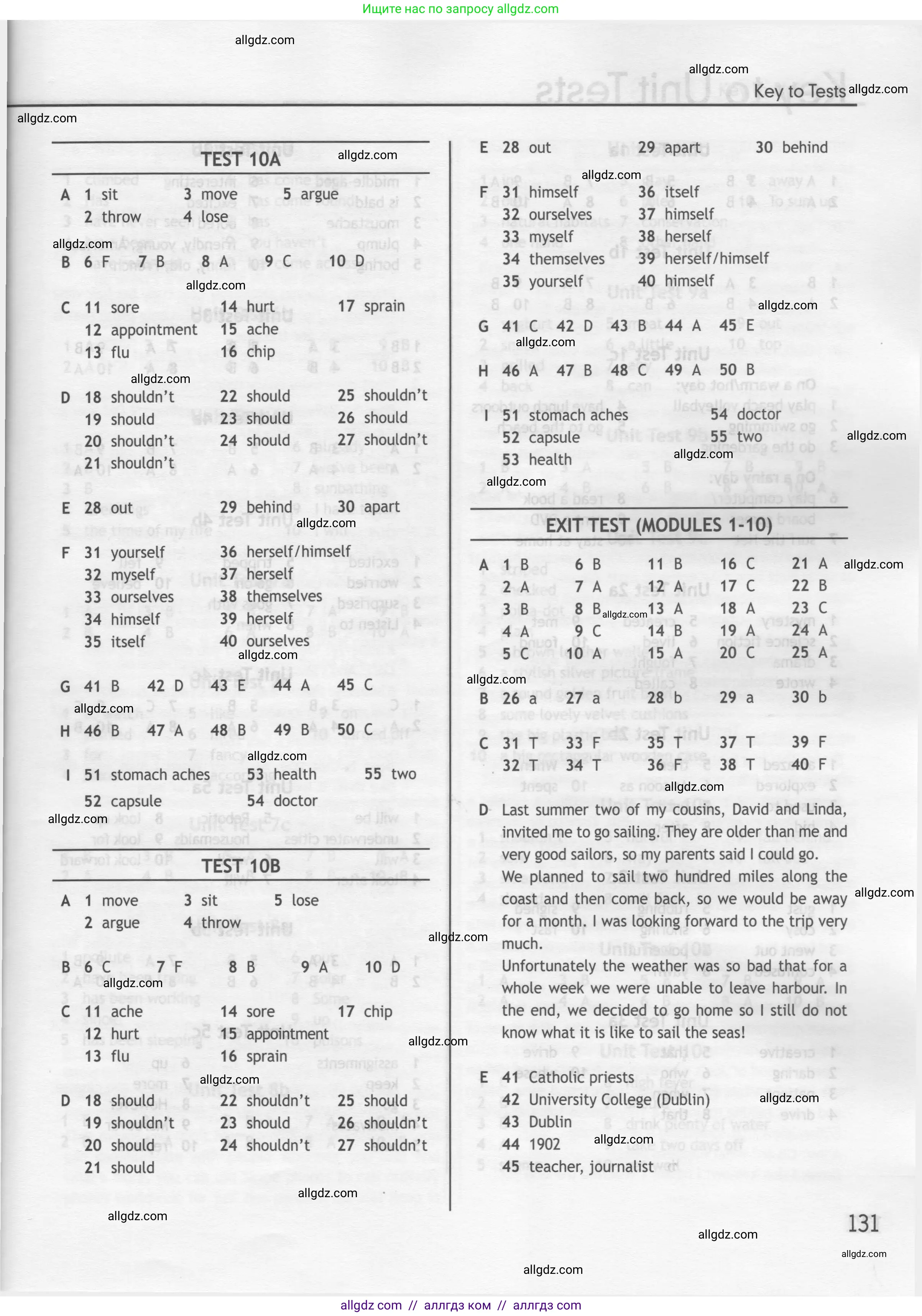 Английский язык (english), 7 класс контрольные задания (test booklet), авторы: Ваулина Юлия Евгеньевна (Vaulina Julia), Дули Дженни (Dooley Jenny), Подоляко Ольга Евгеньевна (Podolyako Olga), Эванс Вирджиния (Evans Virginia), издательство Просвещение, Москва, 2023, розового цвета, страница 131