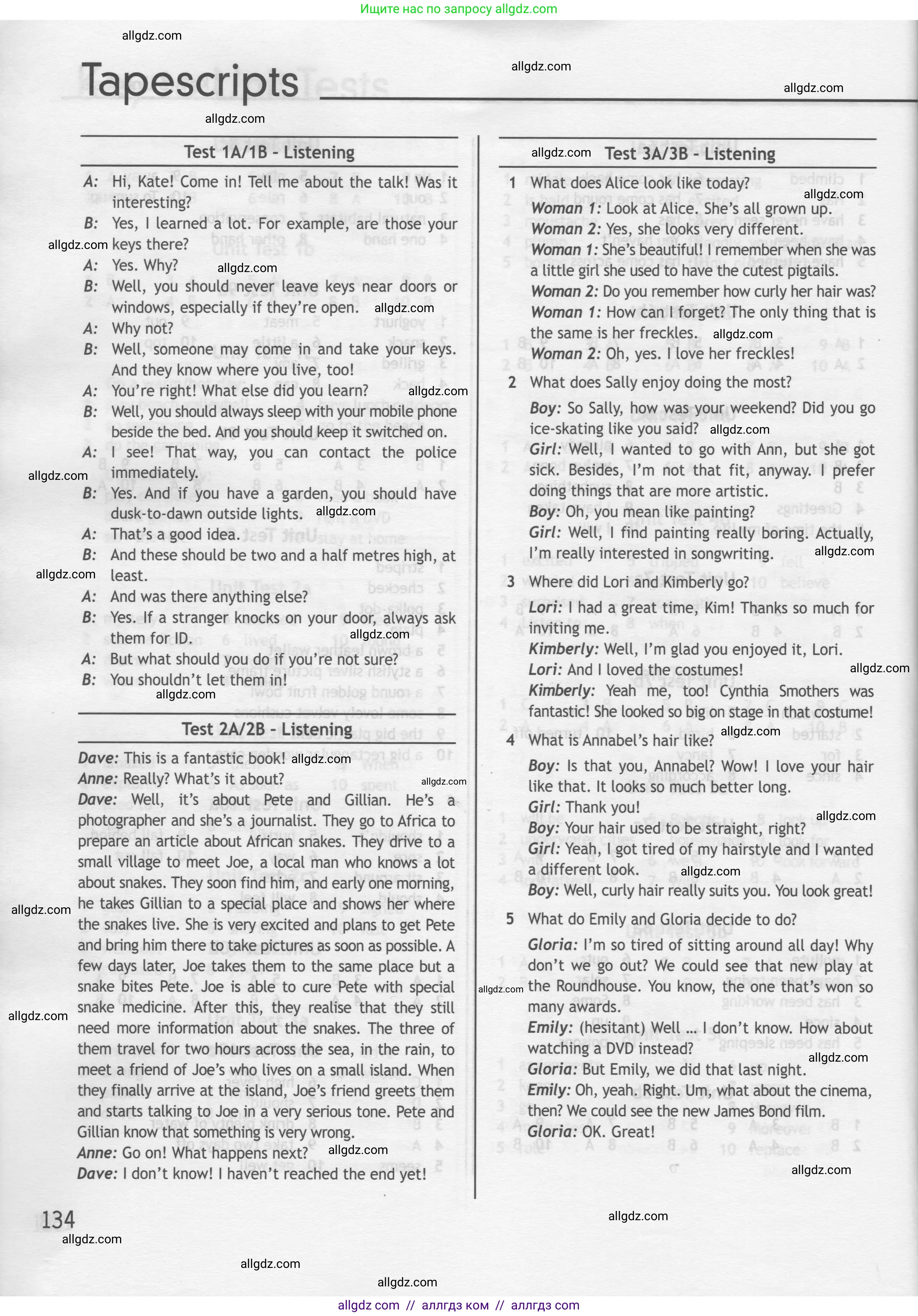 Английский язык (english), 7 класс контрольные задания (test booklet), авторы: Ваулина Юлия Евгеньевна (Vaulina Julia), Дули Дженни (Dooley Jenny), Подоляко Ольга Евгеньевна (Podolyako Olga), Эванс Вирджиния (Evans Virginia), издательство Просвещение, Москва, 2023, розового цвета, страница 134