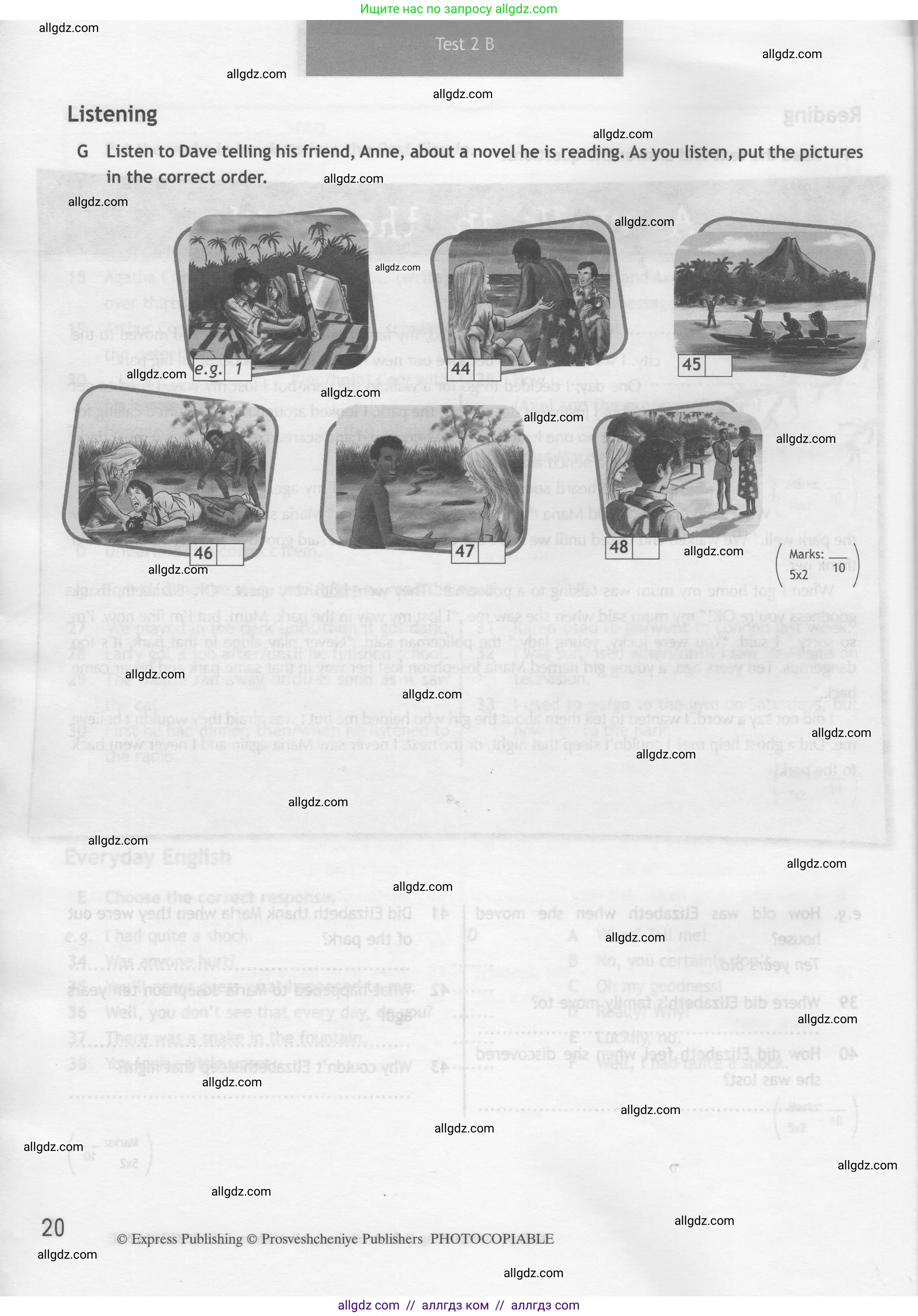 Английский язык (english), 7 класс контрольные задания (test booklet), авторы: Ваулина Юлия Евгеньевна (Vaulina Julia), Дули Дженни (Dooley Jenny), Подоляко Ольга Евгеньевна (Podolyako Olga), Эванс Вирджиния (Evans Virginia), издательство Просвещение, Москва, 2023, розового цвета, страница 20