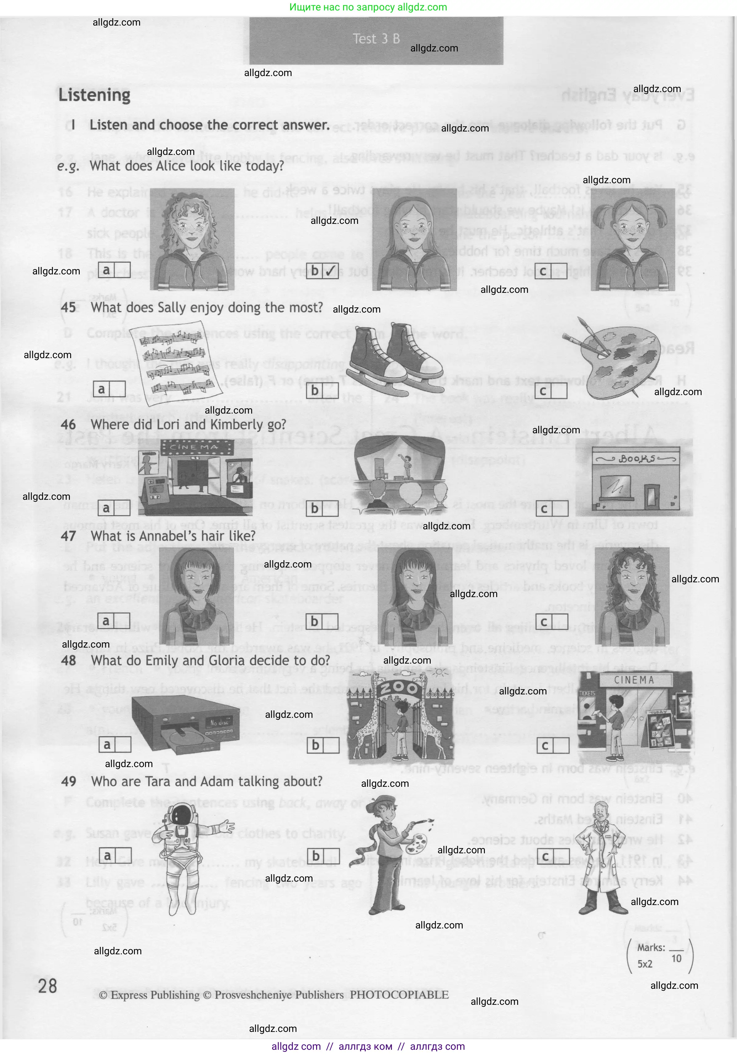 Английский язык (english), 7 класс контрольные задания (test booklet), авторы: Ваулина Юлия Евгеньевна (Vaulina Julia), Дули Дженни (Dooley Jenny), Подоляко Ольга Евгеньевна (Podolyako Olga), Эванс Вирджиния (Evans Virginia), издательство Просвещение, Москва, 2023, розового цвета, страница 28