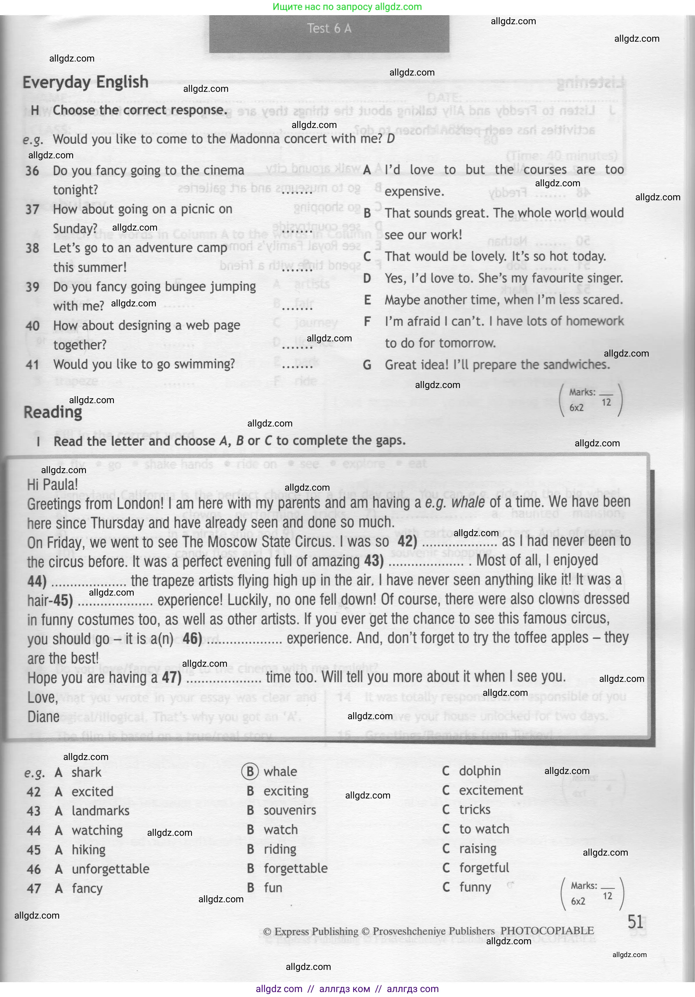 Английский язык (english), 7 класс контрольные задания (test booklet), авторы: Ваулина Юлия Евгеньевна (Vaulina Julia), Дули Дженни (Dooley Jenny), Подоляко Ольга Евгеньевна (Podolyako Olga), Эванс Вирджиния (Evans Virginia), издательство Просвещение, Москва, 2023, розового цвета, страница 51