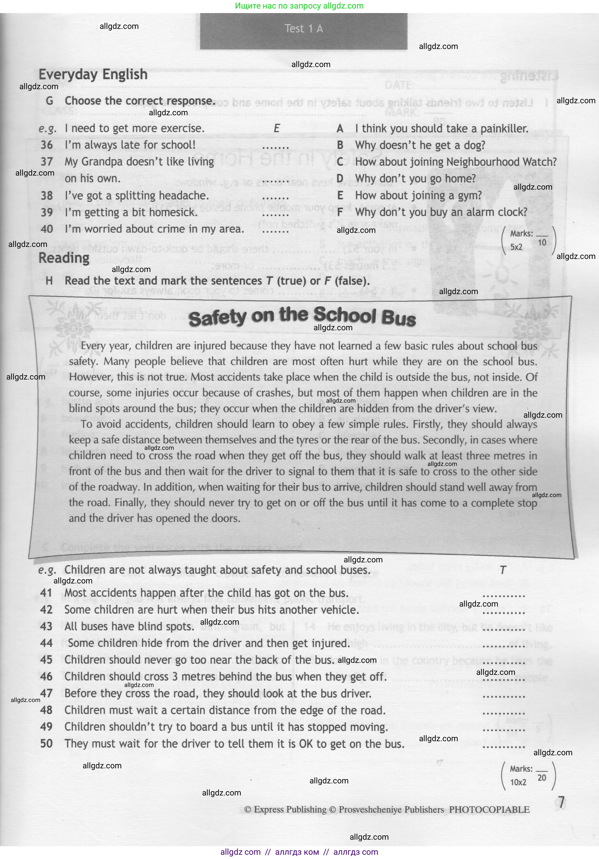 Английский язык (english), 7 класс контрольные задания (test booklet), авторы: Ваулина Юлия Евгеньевна (Vaulina Julia), Дули Дженни (Dooley Jenny), Подоляко Ольга Евгеньевна (Podolyako Olga), Эванс Вирджиния (Evans Virginia), издательство Просвещение, Москва, 2023, розового цвета, страница 7