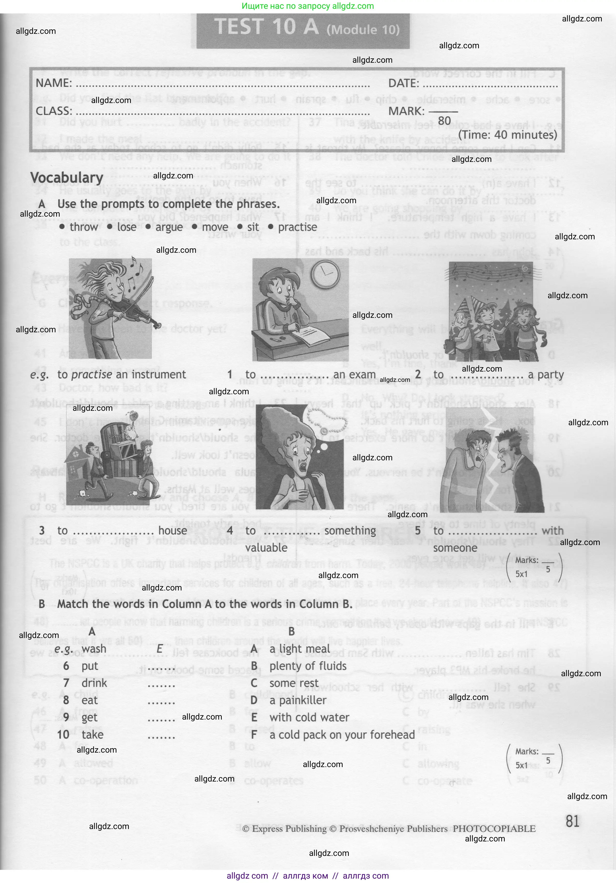 Английский язык (english), 7 класс контрольные задания (test booklet), авторы: Ваулина Юлия Евгеньевна (Vaulina Julia), Дули Дженни (Dooley Jenny), Подоляко Ольга Евгеньевна (Podolyako Olga), Эванс Вирджиния (Evans Virginia), издательство Просвещение, Москва, 2023, розового цвета, страница 81