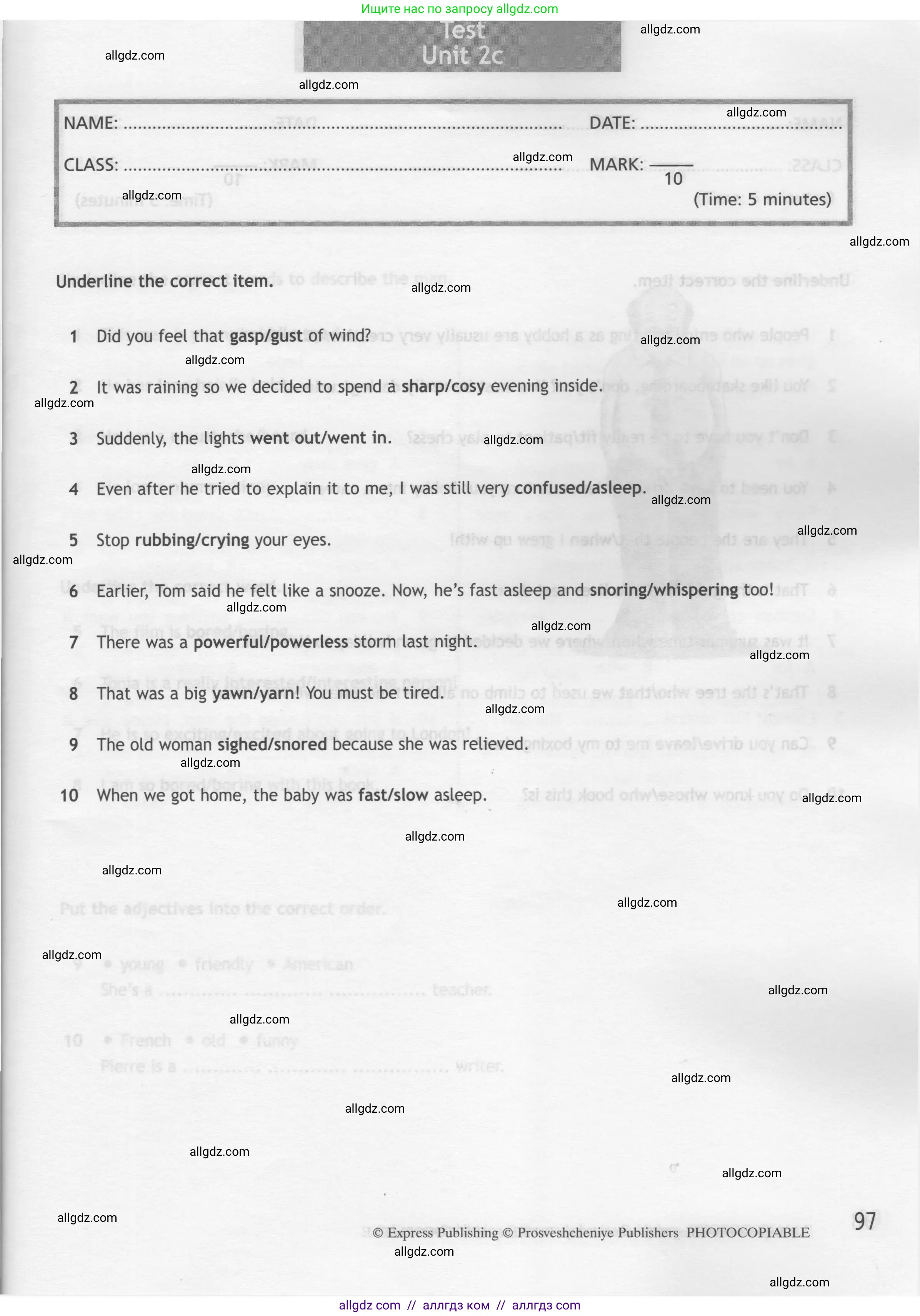 Английский язык (english), 7 класс контрольные задания (test booklet), авторы: Ваулина Юлия Евгеньевна (Vaulina Julia), Дули Дженни (Dooley Jenny), Подоляко Ольга Евгеньевна (Podolyako Olga), Эванс Вирджиния (Evans Virginia), издательство Просвещение, Москва, 2023, розового цвета, страница 97