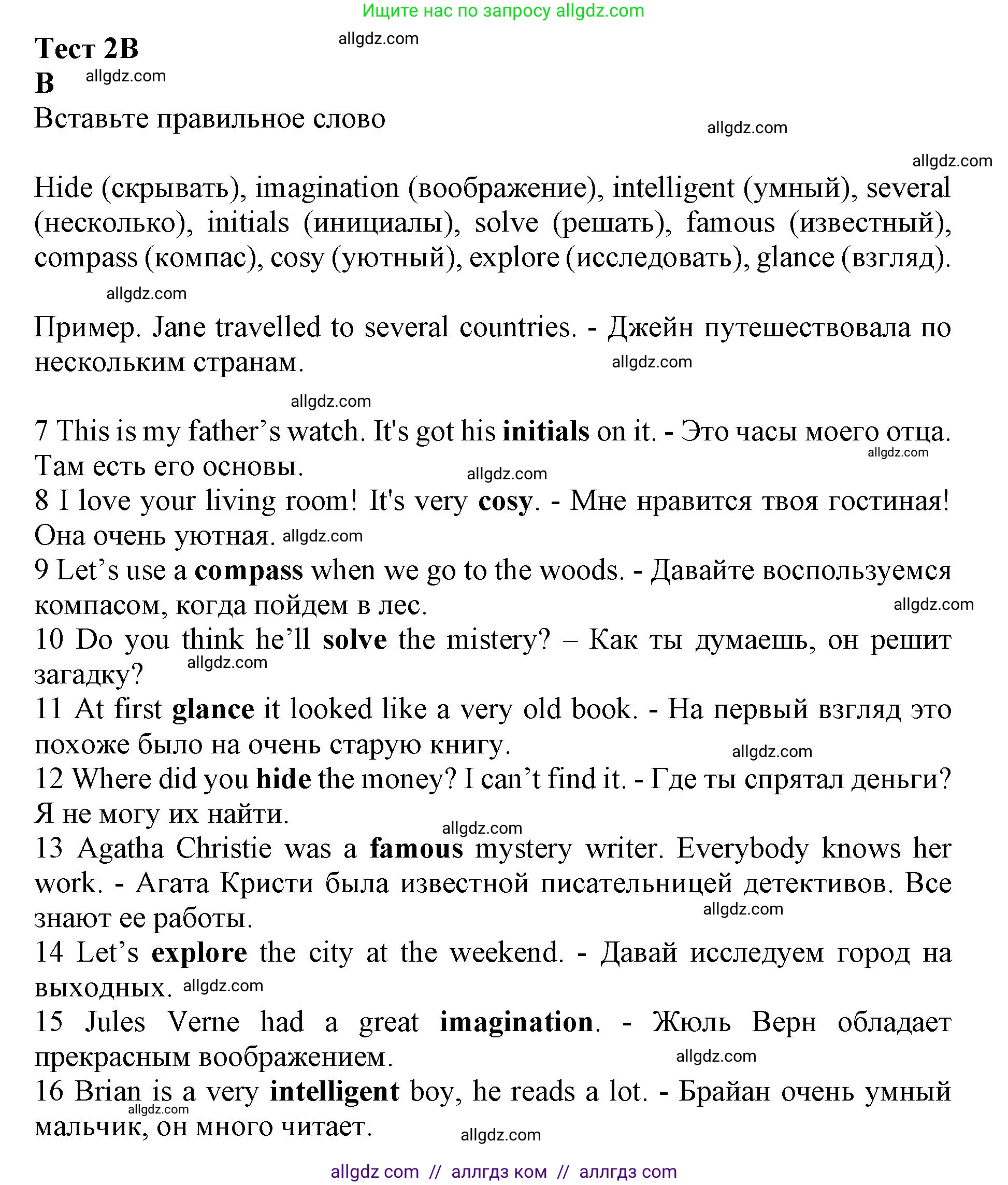 Английский язык (english), 7 класс контрольные задания (test booklet), авторы: Ваулина Юлия Евгеньевна (Vaulina Julia), Дули Дженни (Dooley Jenny), Подоляко Ольга Евгеньевна (Podolyako Olga), Эванс Вирджиния (Evans Virginia), издательство Просвещение, Москва, 2023, розового цвета, страница 17, номер B (7-16), Решение 1 (2019-2022)